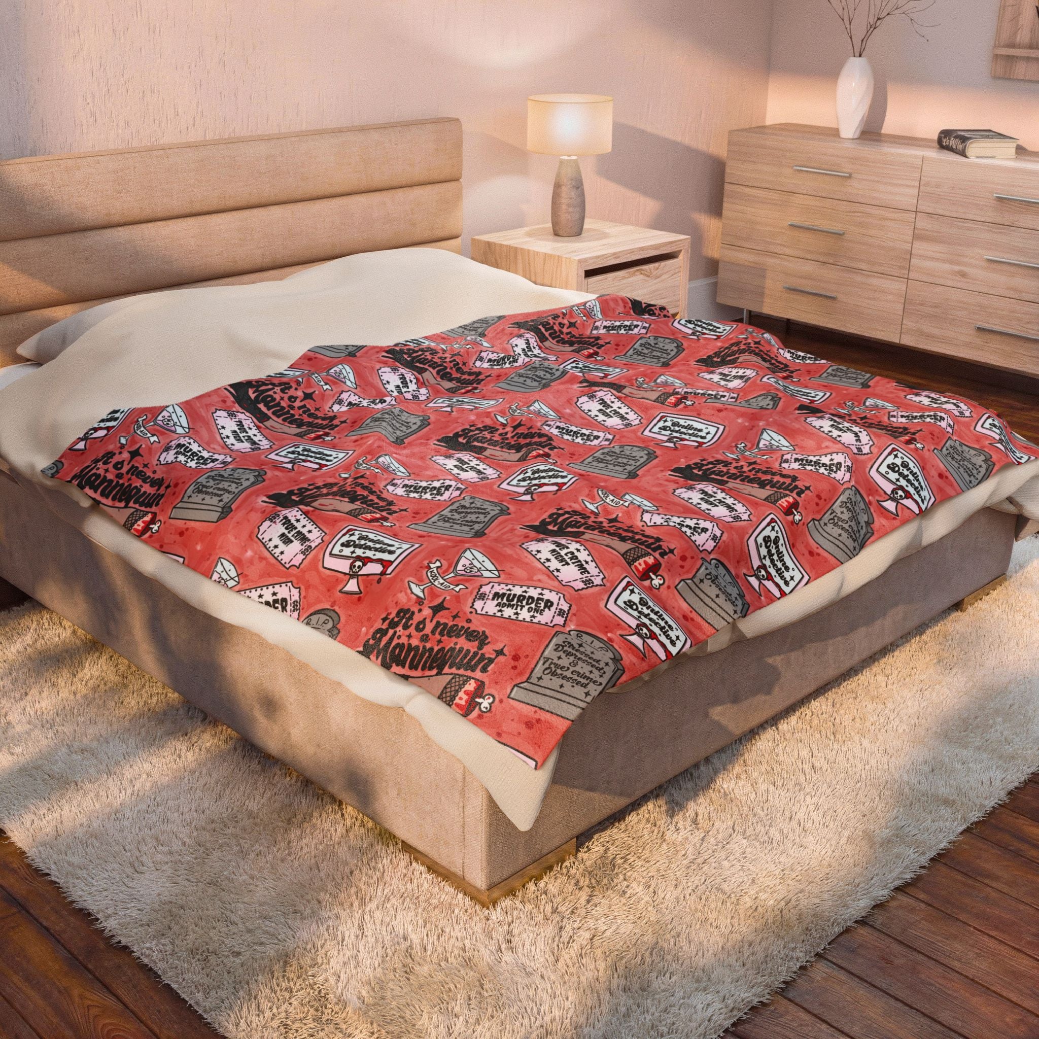 True Crime Velveteen Plush Blanket