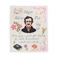 Edgar Allan Poe Reading Blanket Literary Gift for Readers Cozy Book Lover Throw Gothic Author Design with Floral Details
