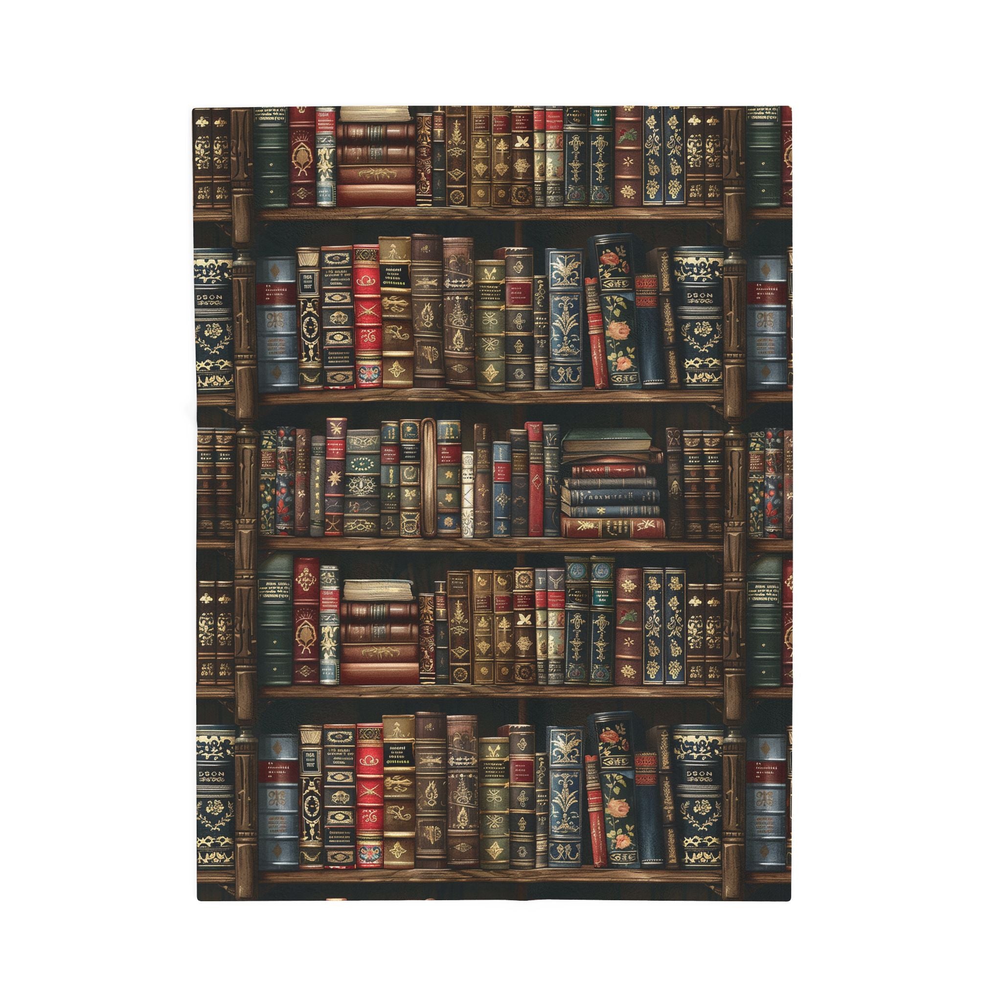 Bookshelf Velveteen Plush Blanket