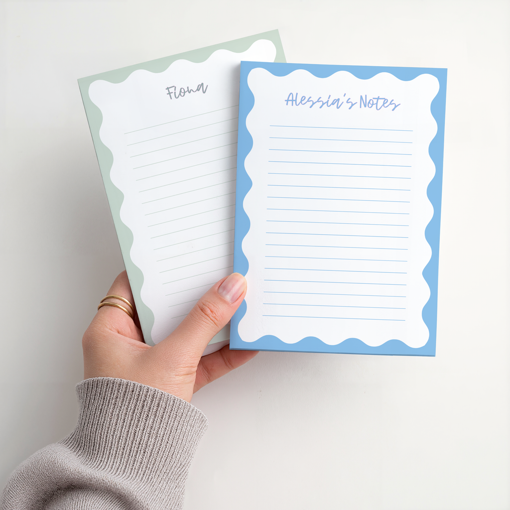 Personalized Scalloped Notepad Custom Name Notepad