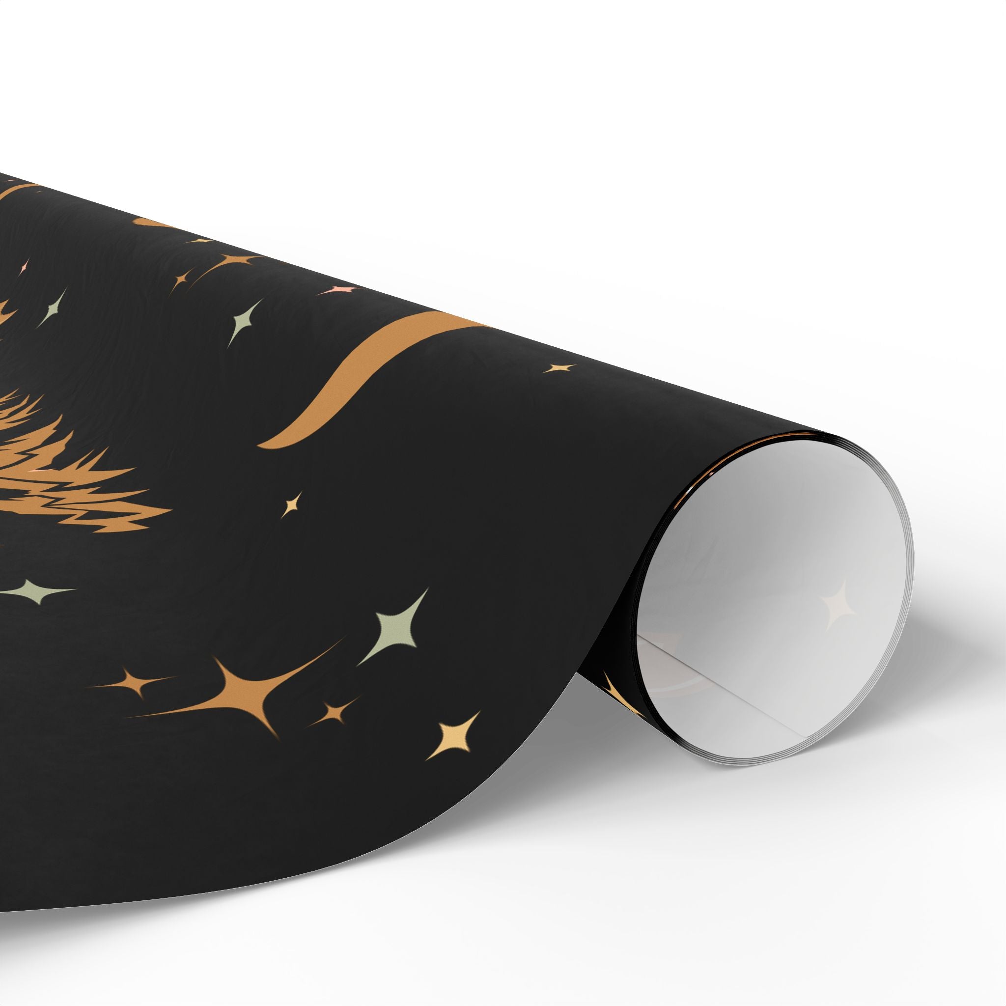 ACOTAR Themed Night Court Wrapping Paper Design Wing Pattern Star Theme Rhysand Gift Wrap Black Gold Decor Mountain Art Fantasy Gift Wrap