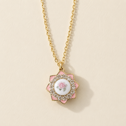 Bridgerton Inspired Necklaces – Regency Era Halo Crystal Pendants