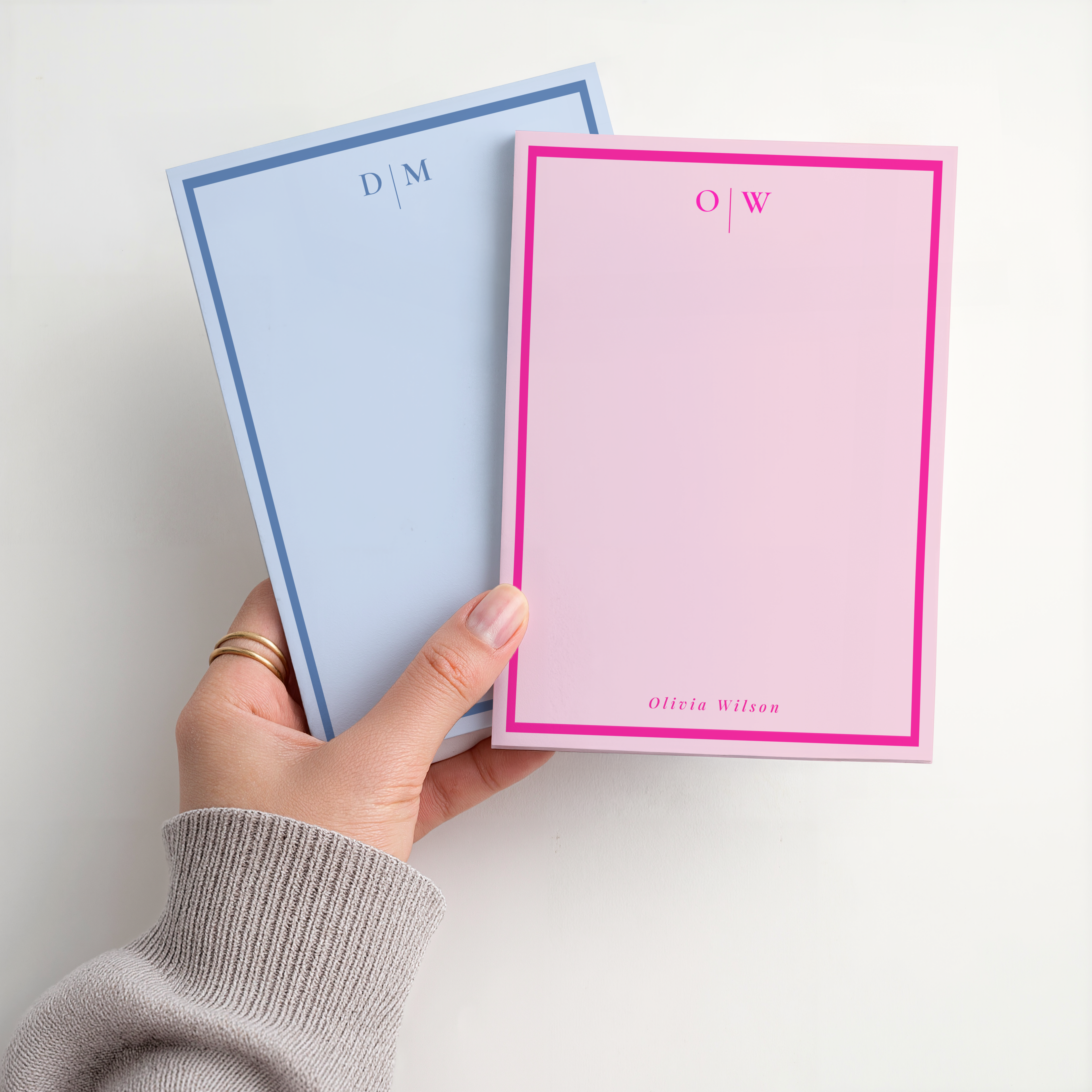 Custom Monogram Memo Pad Personalized Desk Accessory
