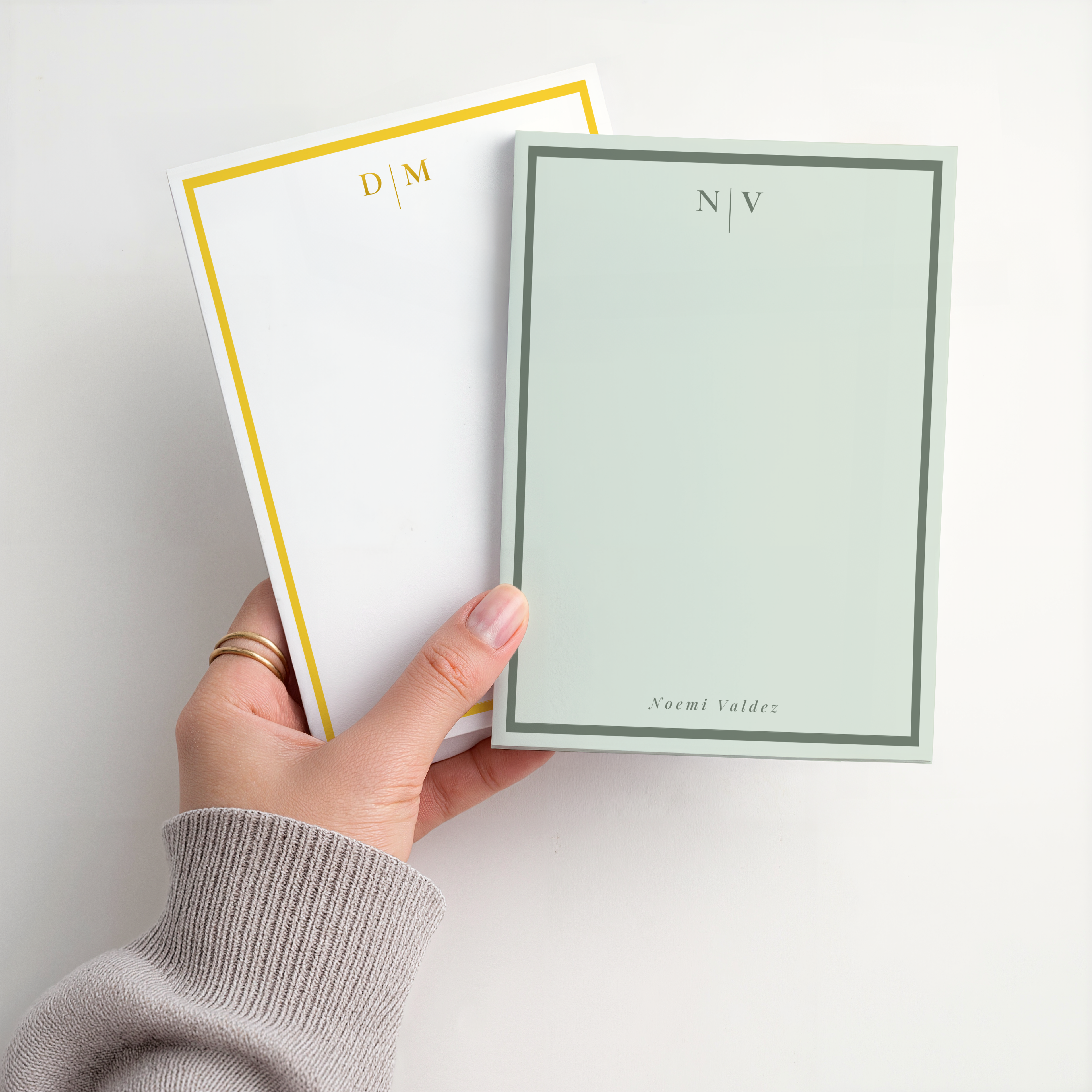 Custom Monogram Memo Pad Personalized Desk Accessory