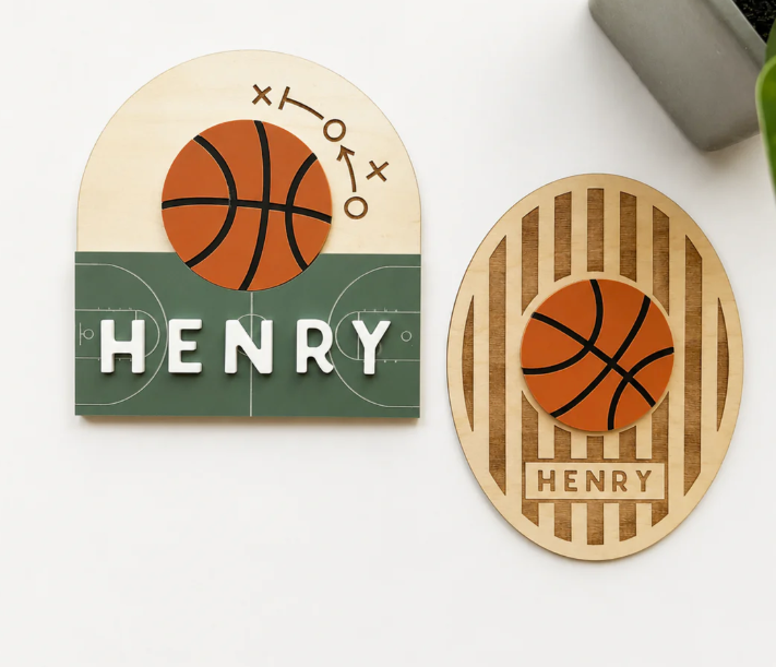 Custom Sports Name Sign Personalized Kids Room Wall Decor