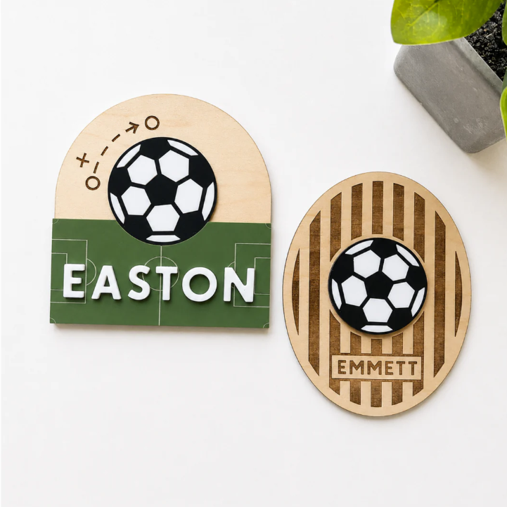 Custom Sports Name Sign Personalized Kids Room Wall Decor