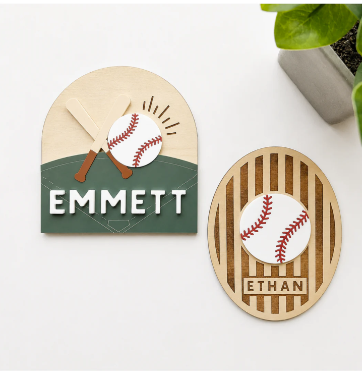 Custom Sports Name Sign Personalized Kids Room Wall Decor