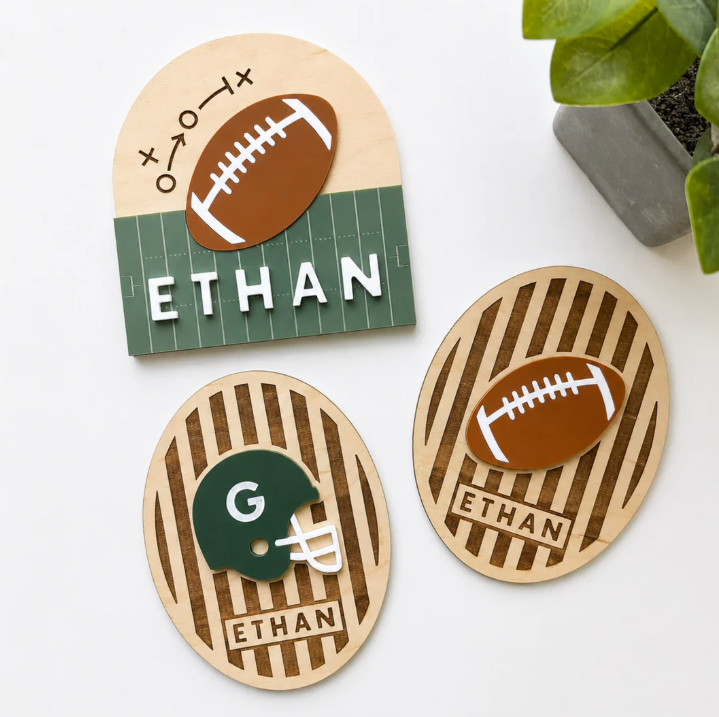 Custom Sports Name Sign Personalized Kids Room Wall Decor