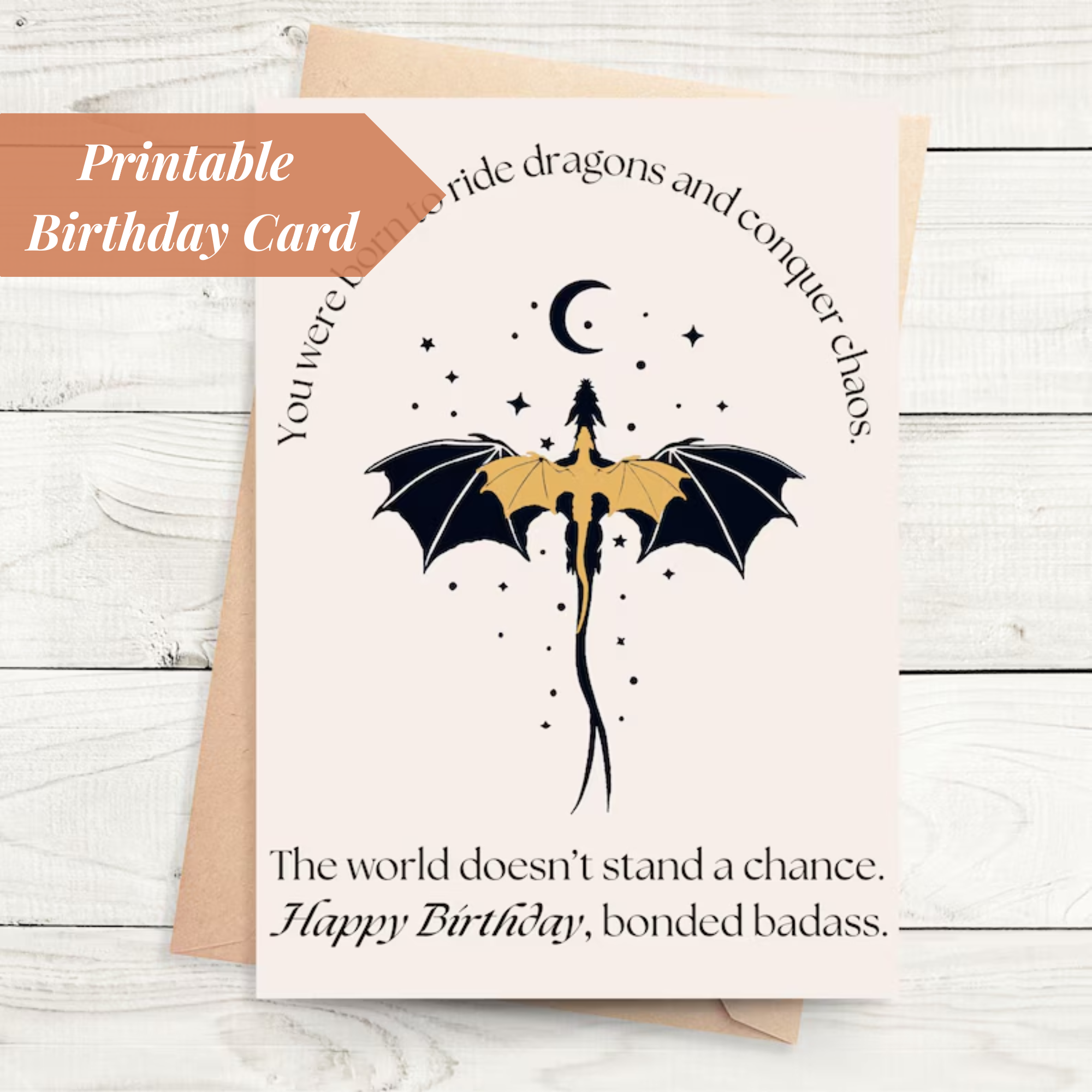 Fourth Wing Themed Birthday Card Digital Download