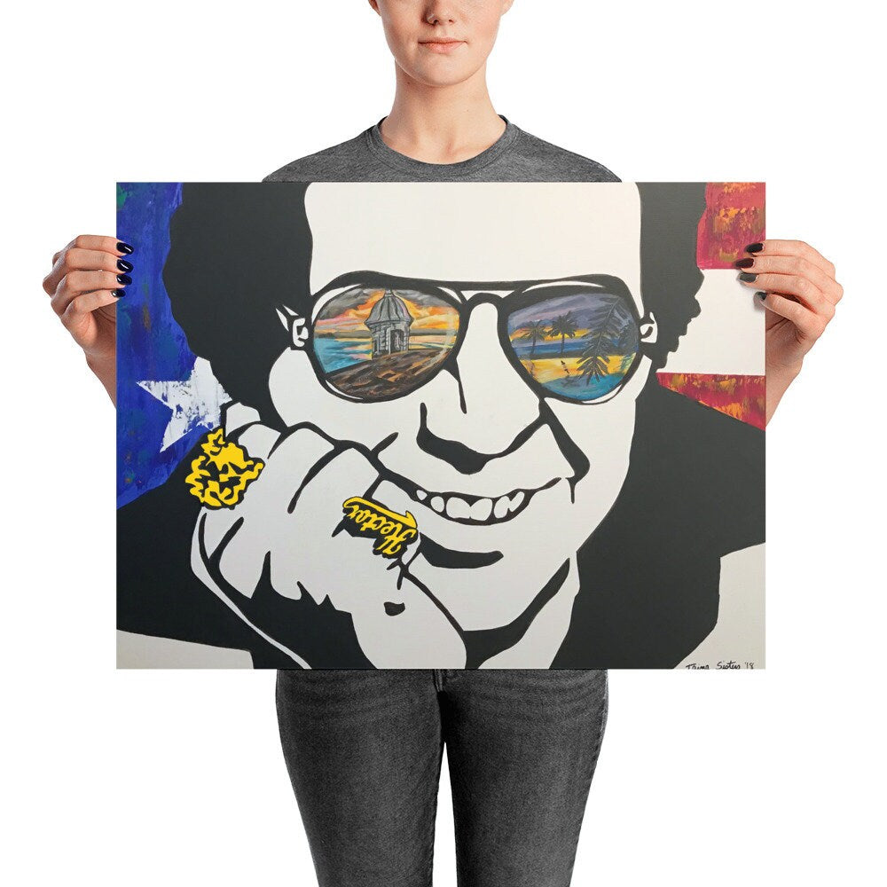 Hector Lavoe Poster: Puerto Rico Flag, Salsa Music Art