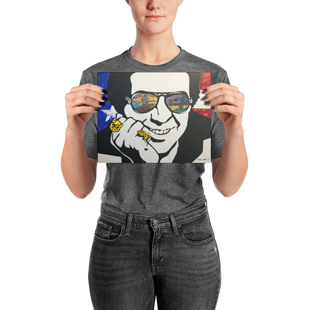 Hector Lavoe Poster: Puerto Rico Flag, Salsa Music Art