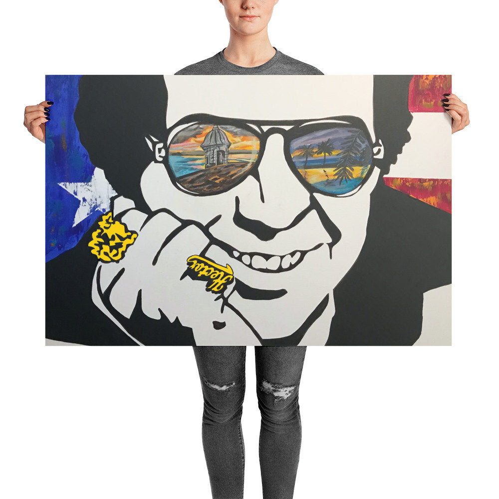 Hector Lavoe Poster: Puerto Rico Flag, Salsa Music Art