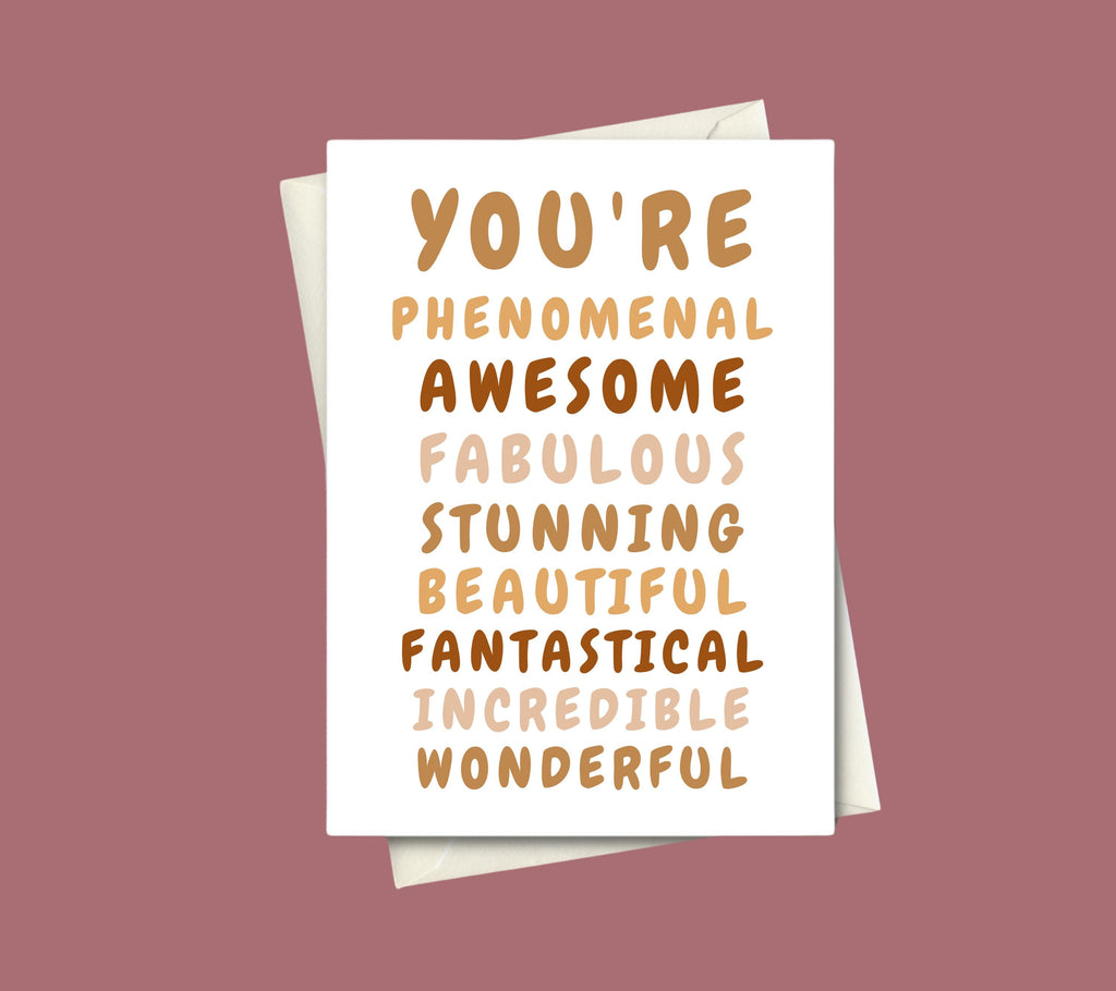 Phenomenal Greeting Card Uplifting Encouragement Card for Women Appreciation