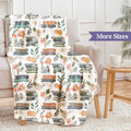 Plush Velveteen Blanket with Books and Floral Pattern Cozy Reading Blanket Soft Literary Themed Throw Book Lover's Gift For Bookworms