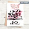 Book Lover Greeting Card Floral Book Themed Birthday Card Unique Literary Birthday Card for Readers Literary Writers Birthday Card
