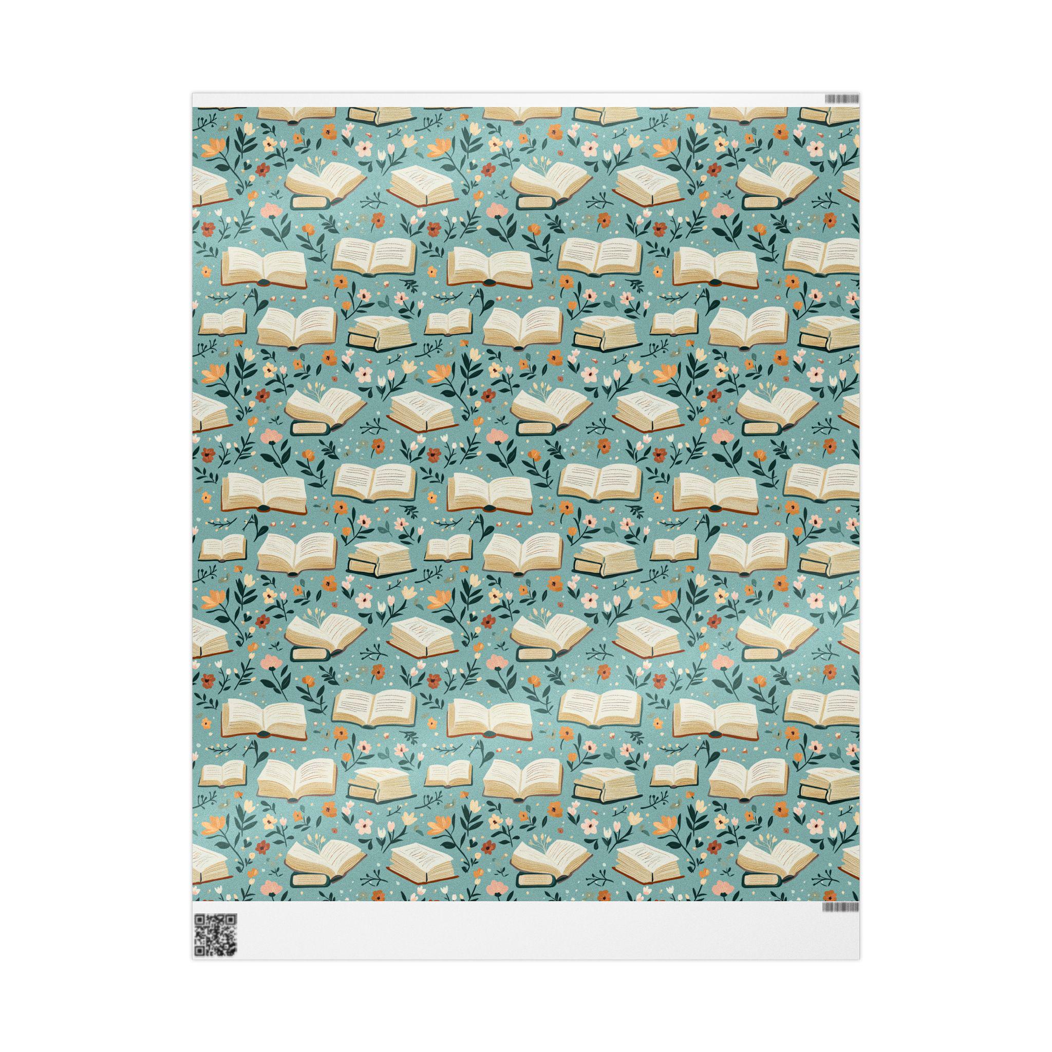 Floral Book Lover Wrapping Paper