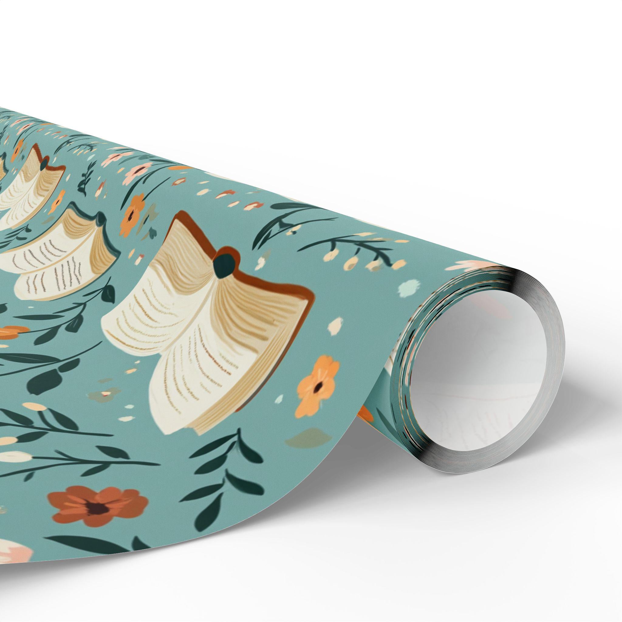 Floral Book Lover Wrapping Paper