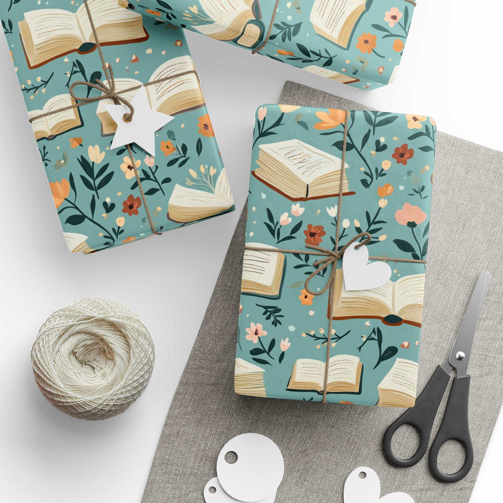 Floral Book Lover Wrapping Paper