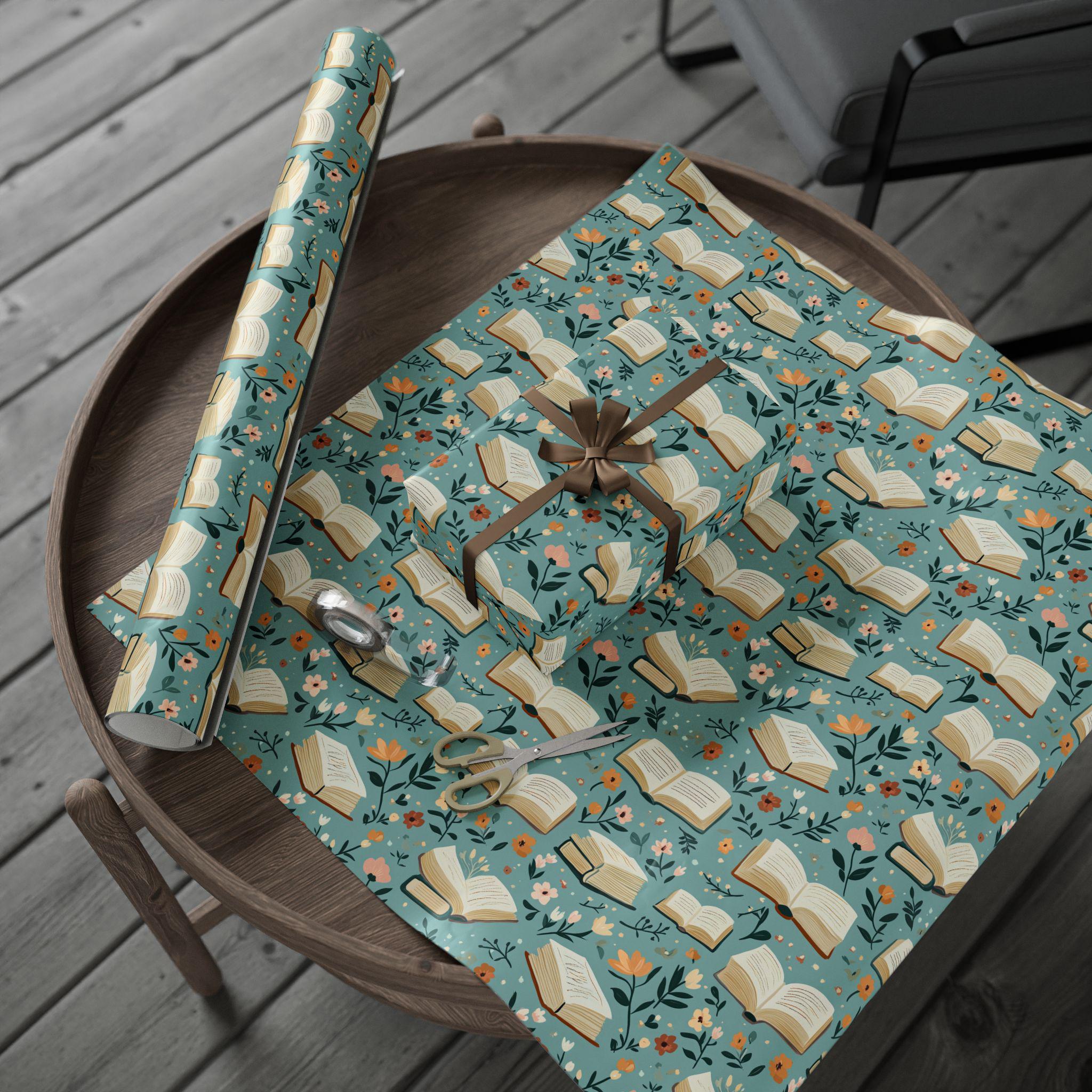 Floral Book Lover Wrapping Paper
