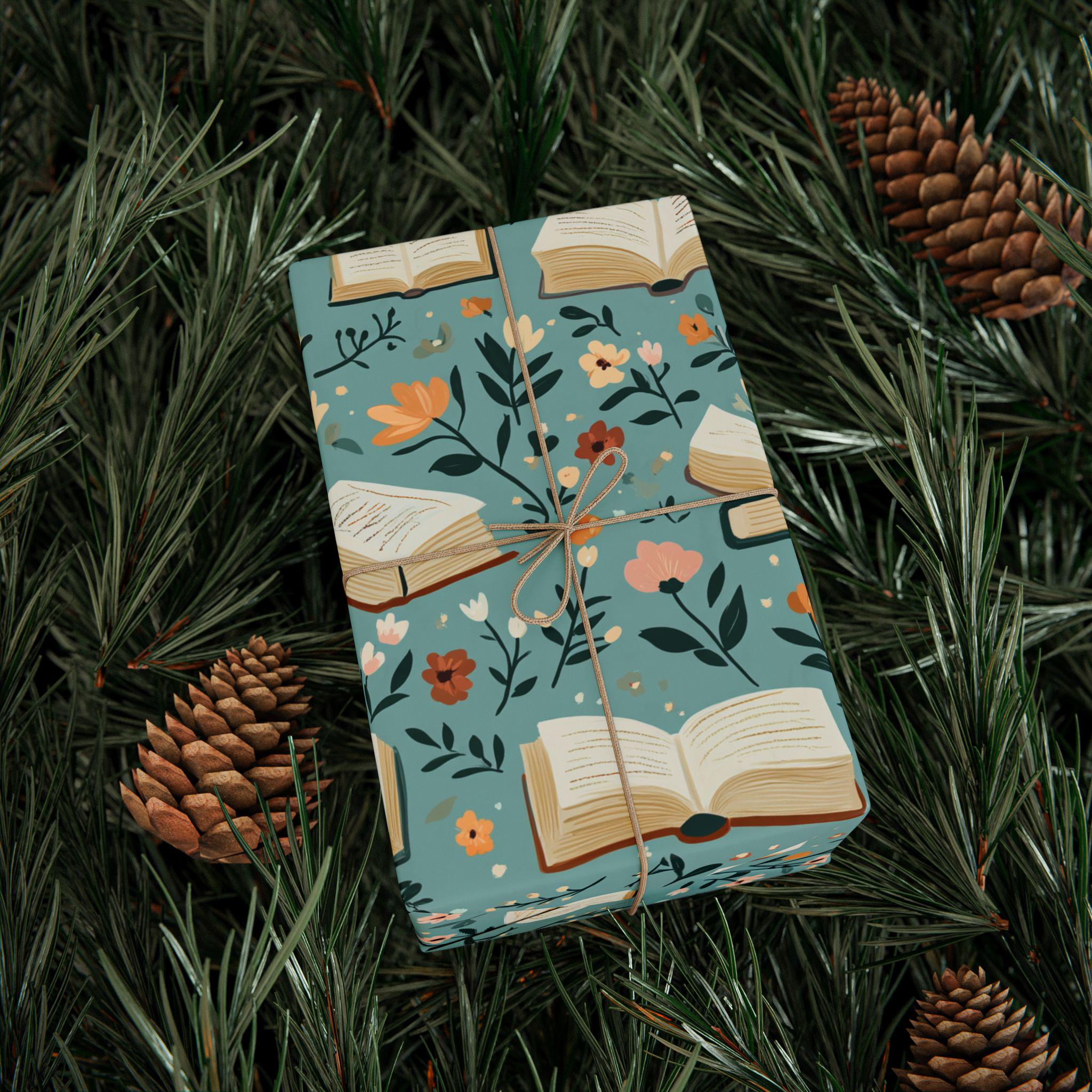 Floral Book Lover Wrapping Paper