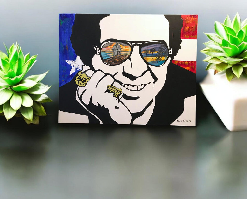 Hector Lavoe Poster: Puerto Rico Flag, Salsa Music Art