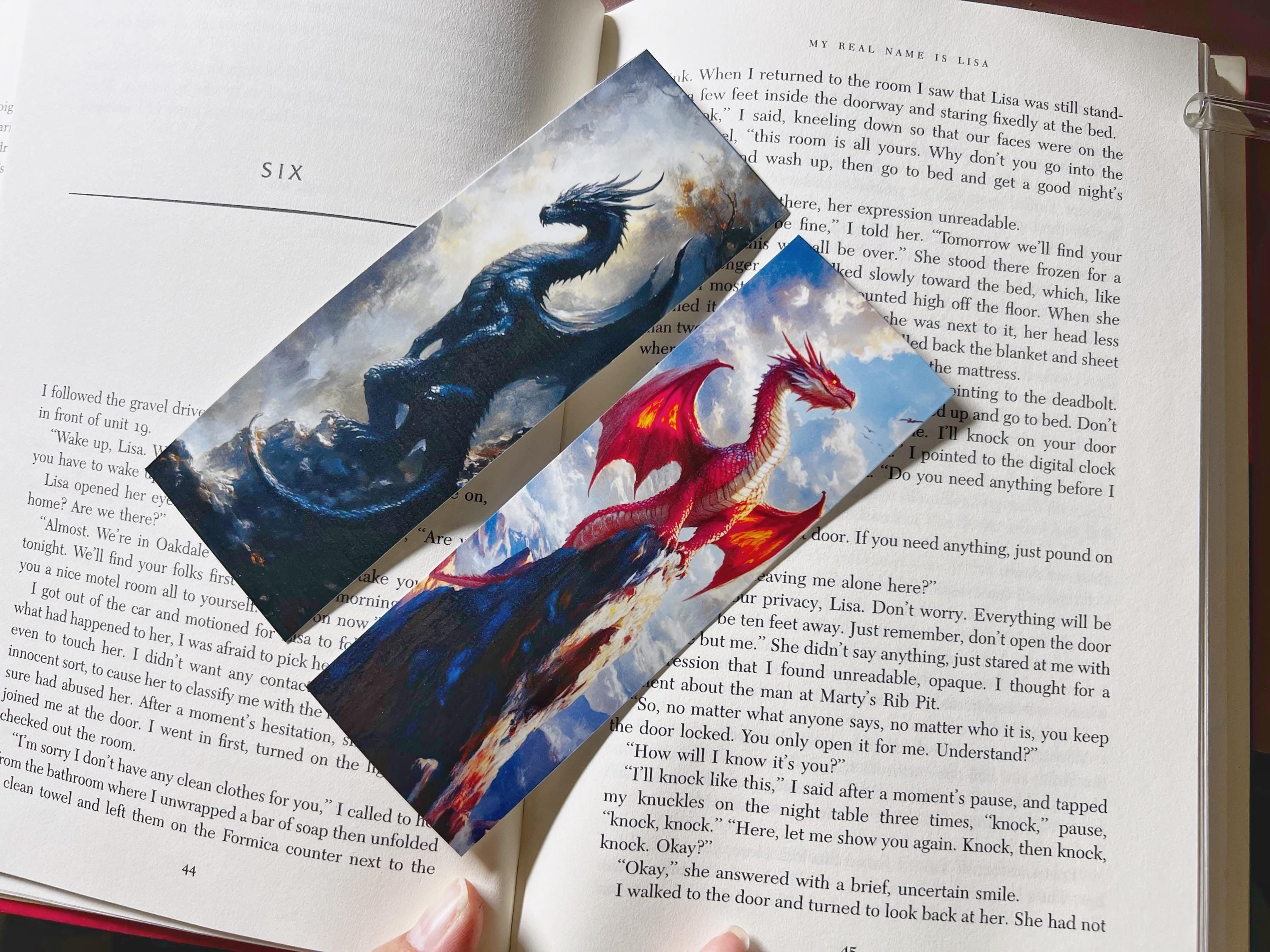 Fantasy Dragon Bookmarks for Readers Black and Red Dragon Bookmarks Cardstock Laminated Options  with Tassel Booktok Gift for Bibliophiles