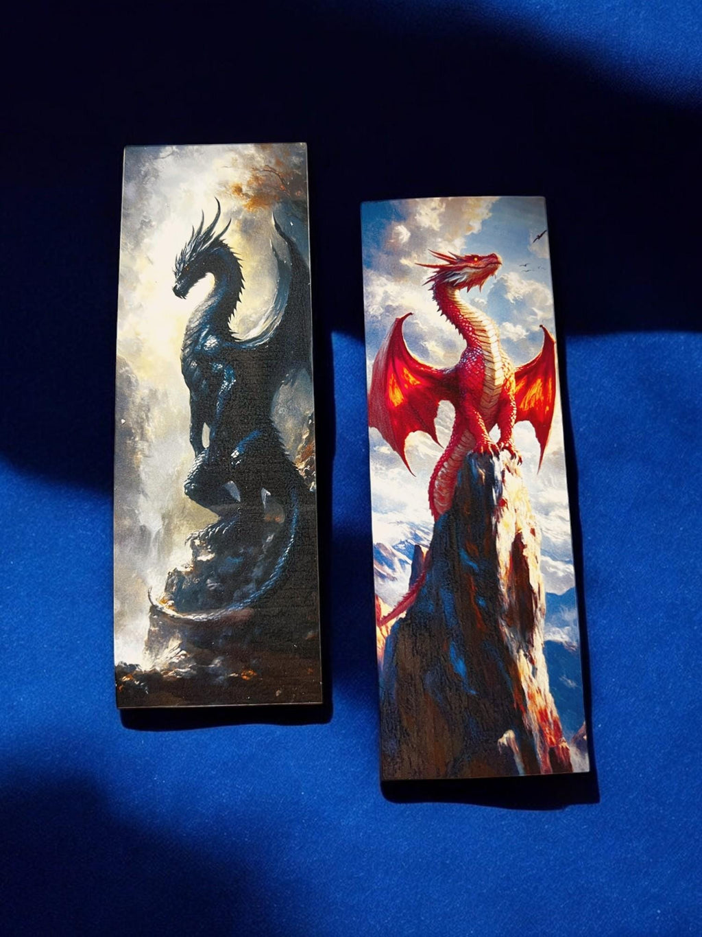 Fantasy Dragon Bookmarks for Readers Black and Red Dragon Bookmarks Cardstock Laminated Options  with Tassel Booktok Gift for Bibliophiles