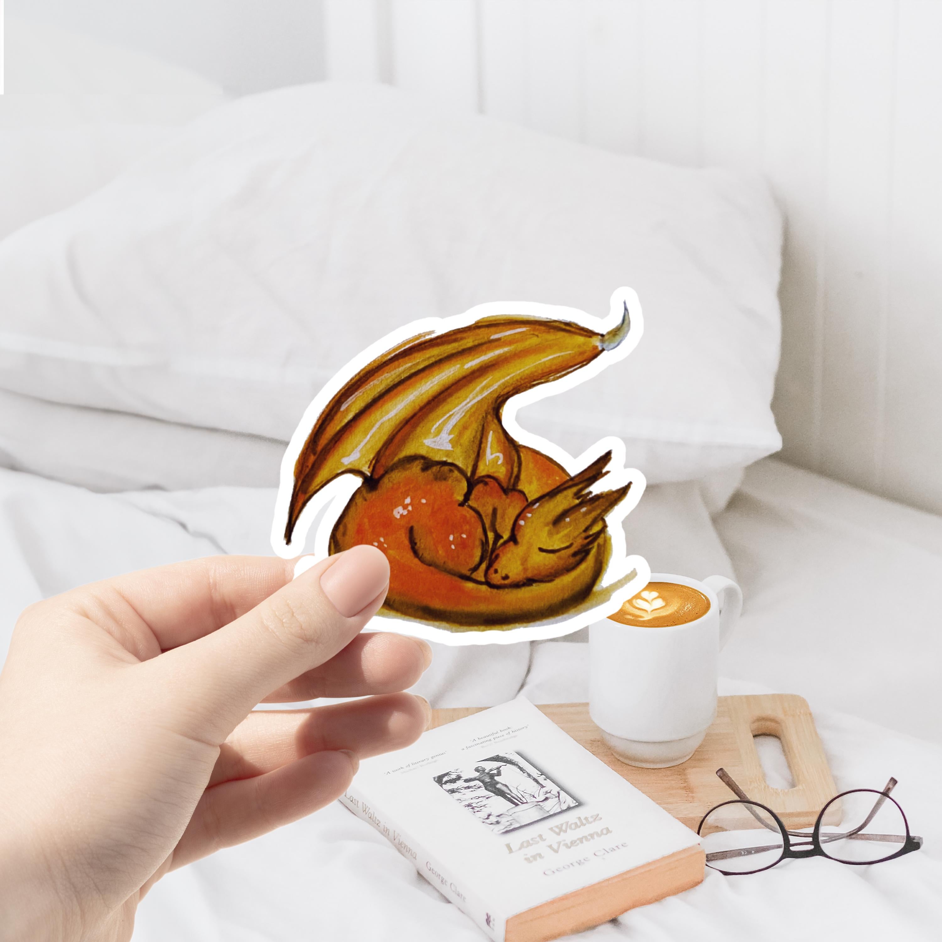 Golden Dragon Sticker Andarna Vinyl Sticker Water Resistant Sticker for Laptops and Journals Fourth Wing Themed Stickers