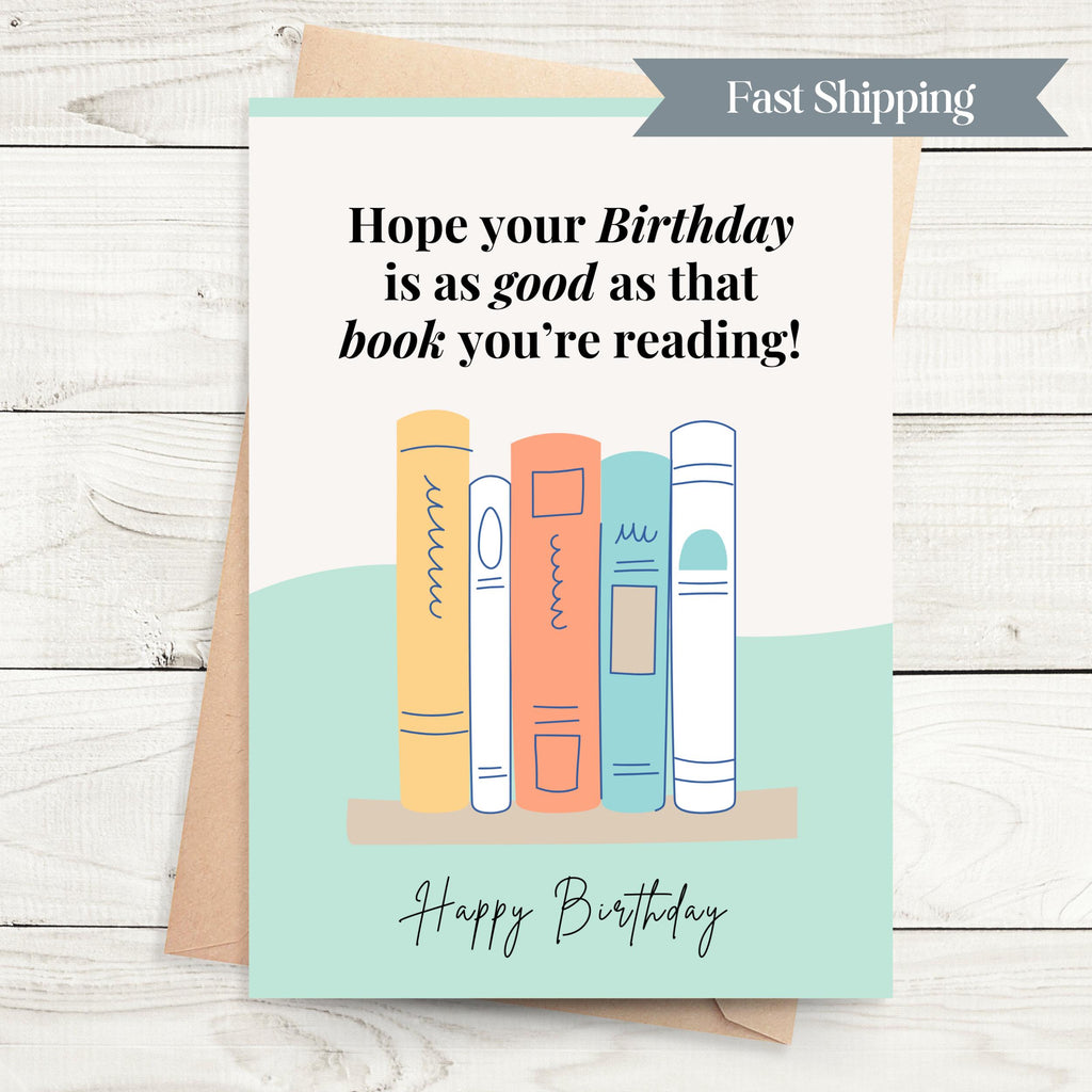 Bookish Birthday Card Literary Birthday Card Book Lover Greeting Card