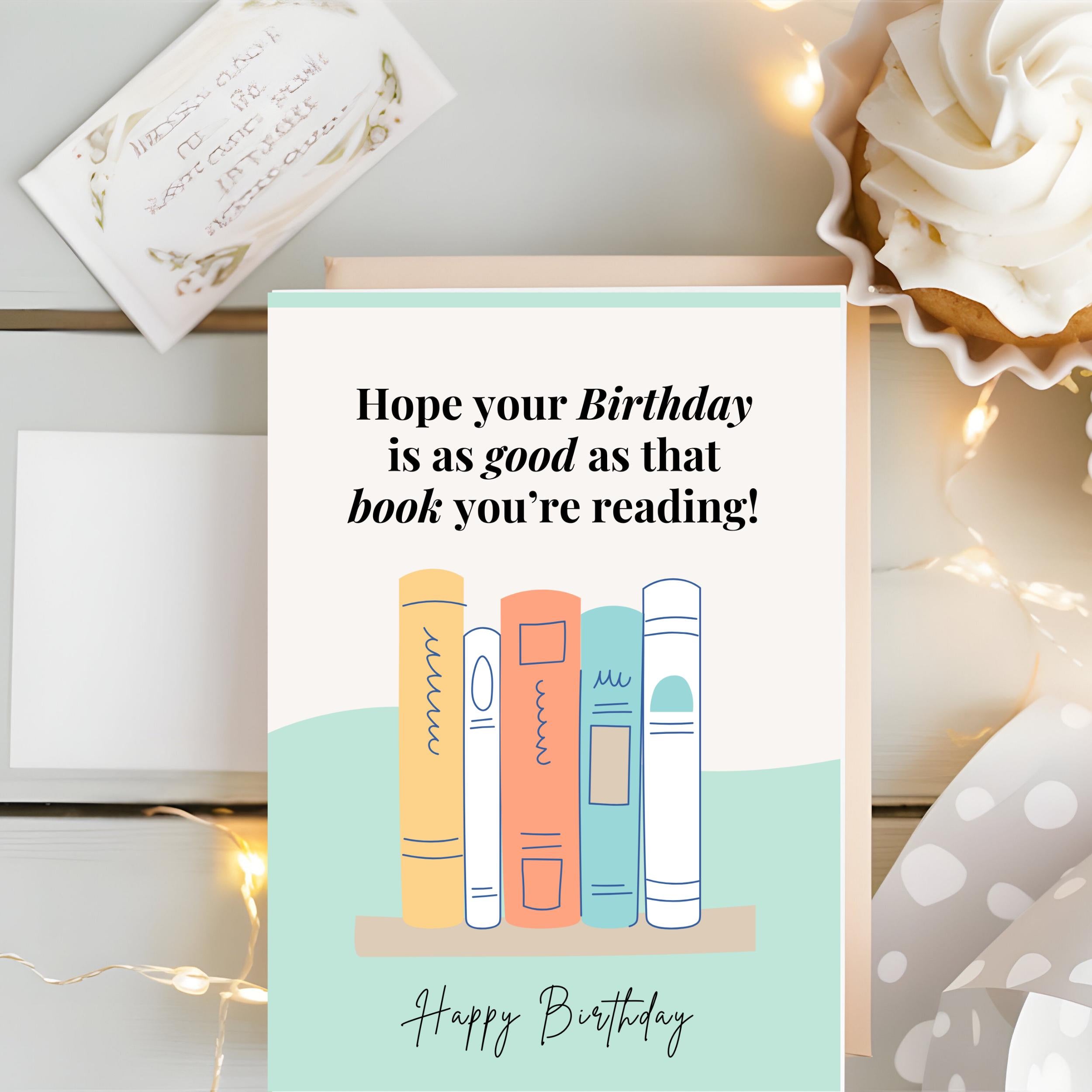 Bookish Birthday Card Literary Birthday Card Book Lover Greeting Card