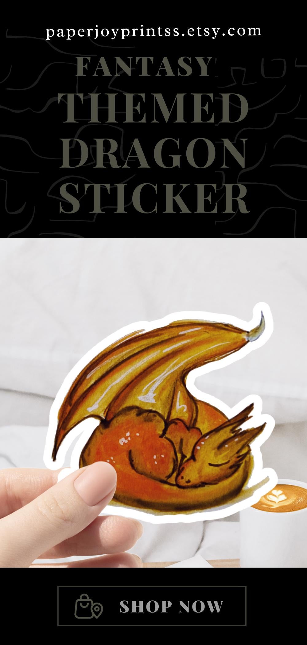 Golden Dragon Sticker Andarna Vinyl Sticker Water Resistant Sticker for Laptops and Journals Fourth Wing Themed Stickers