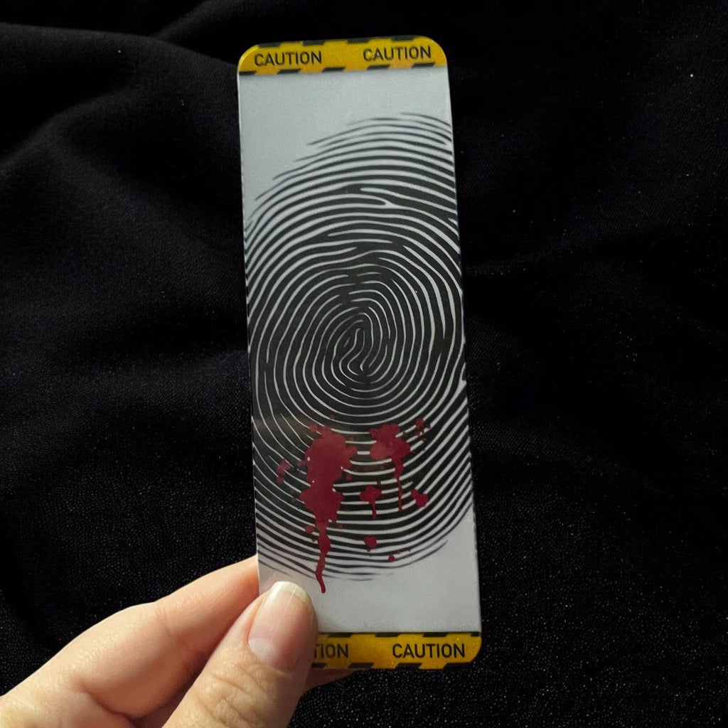 True Crime Charm Bookmark-Fingerprint Blood Splatter