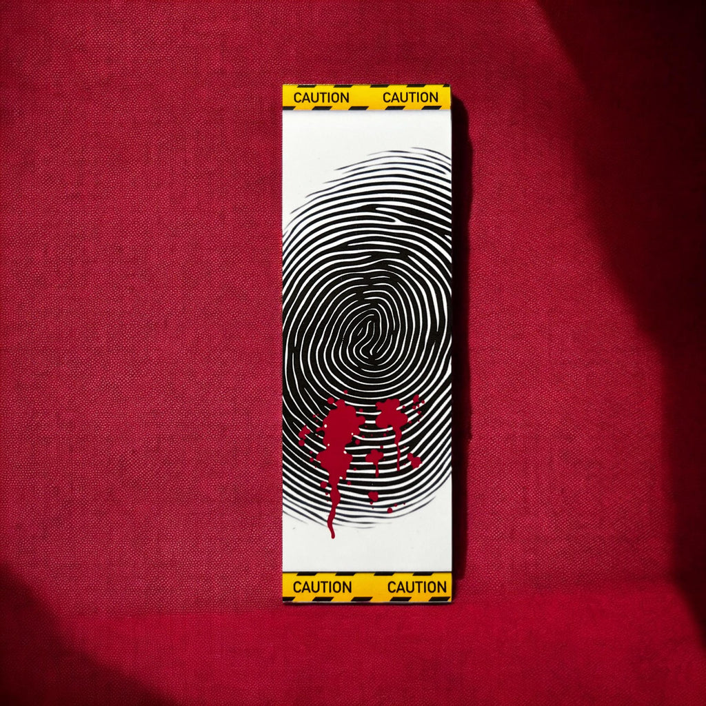 True Crime Charm Bookmark-Fingerprint Blood Splatter