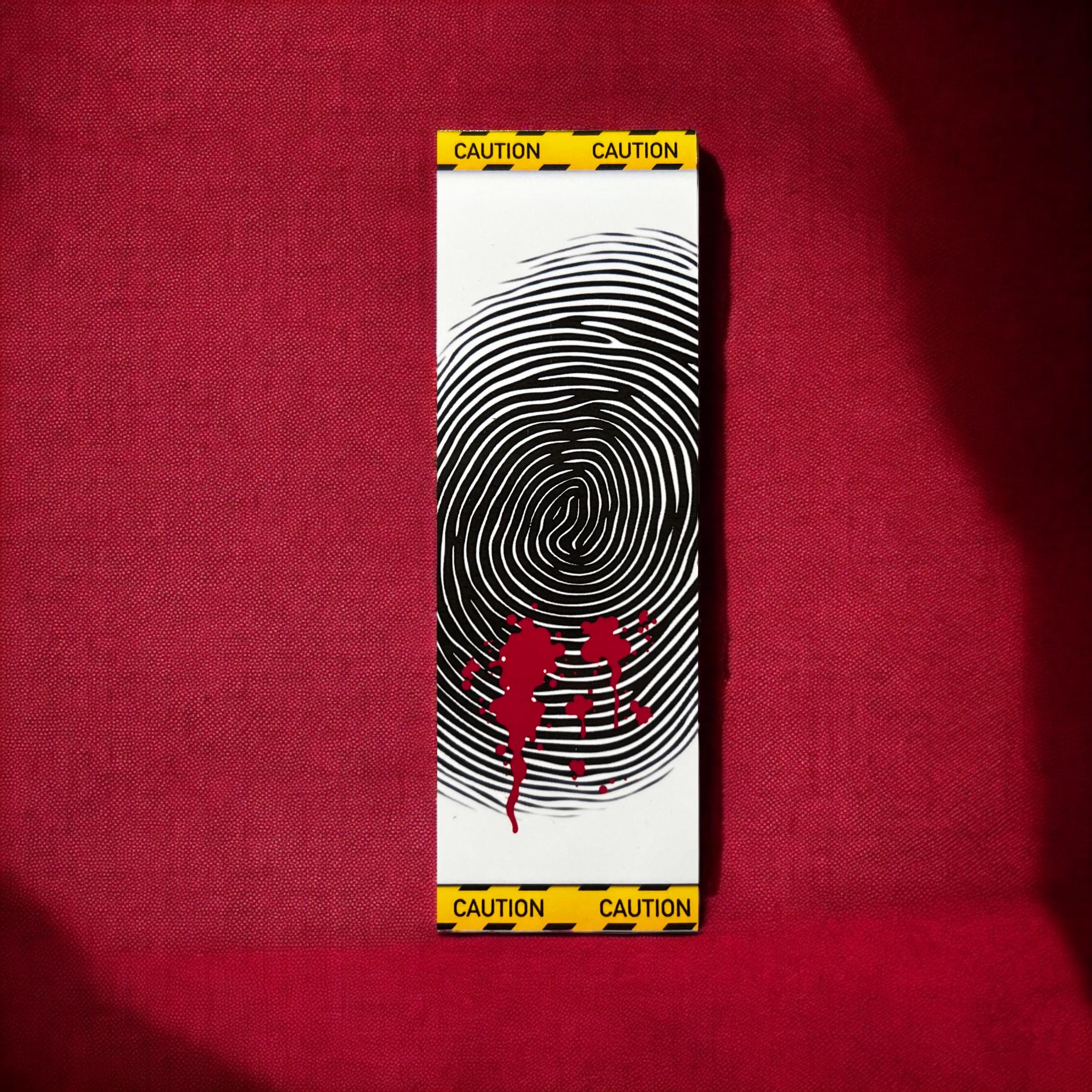 True Crime Charm Bookmark-Fingerprint Blood Splatter