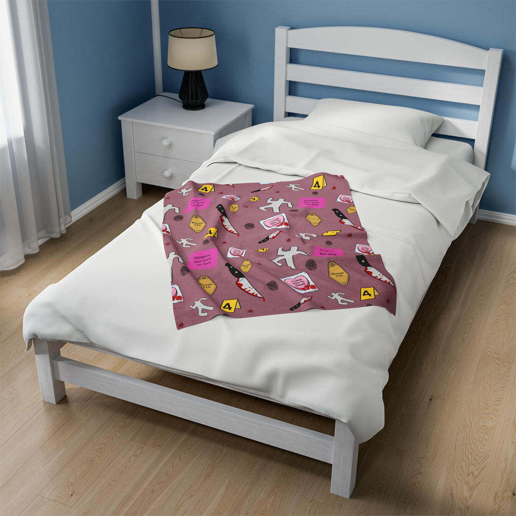 True Crime Blanket Murder Mystery Crime Themed Cozy Bookish Reading Blanket