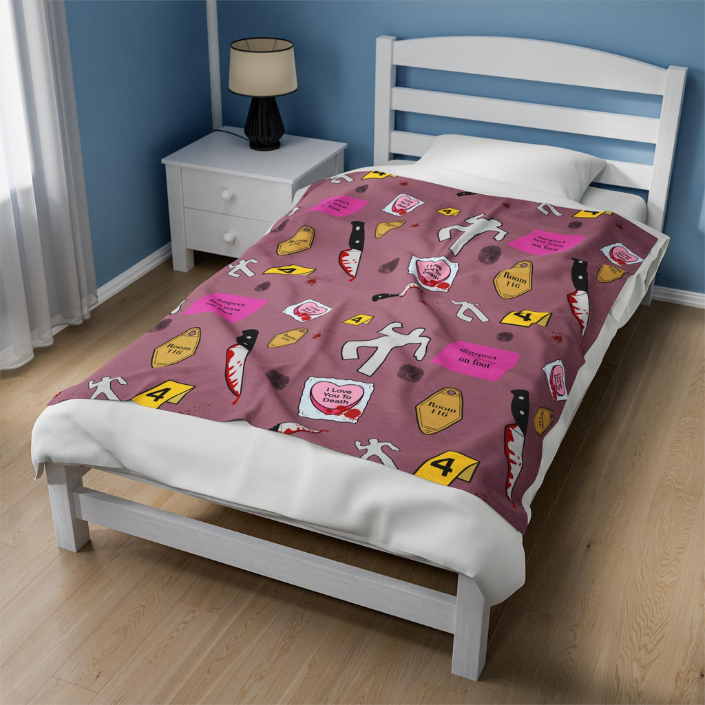 True Crime Blanket Murder Mystery Crime Themed Cozy Bookish Reading Blanket