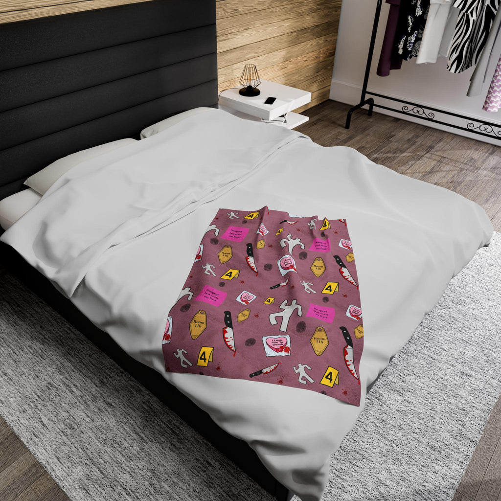 True Crime Blanket Murder Mystery Crime Themed Cozy Bookish Reading Blanket