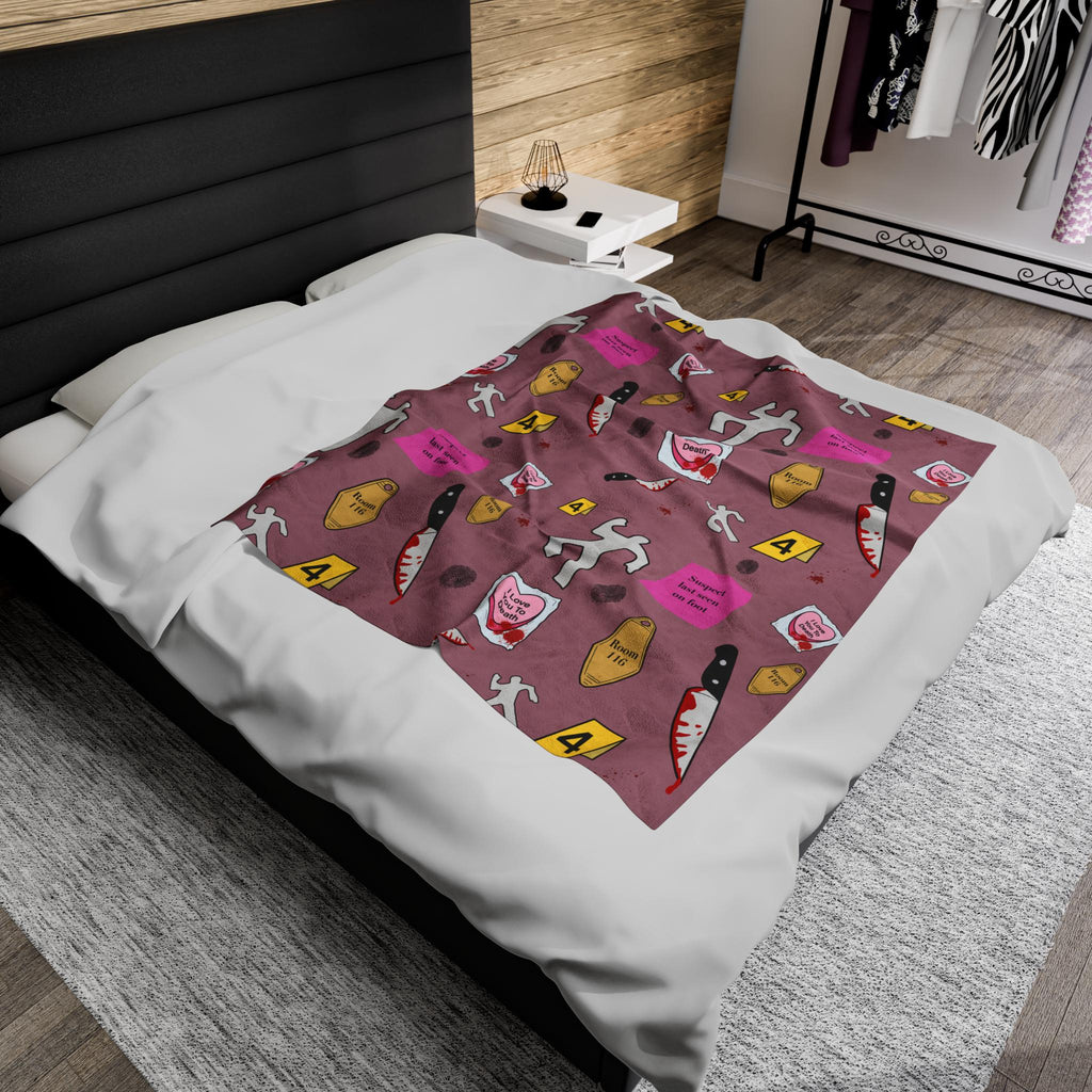 True Crime Blanket Murder Mystery Crime Themed Cozy Bookish Reading Blanket
