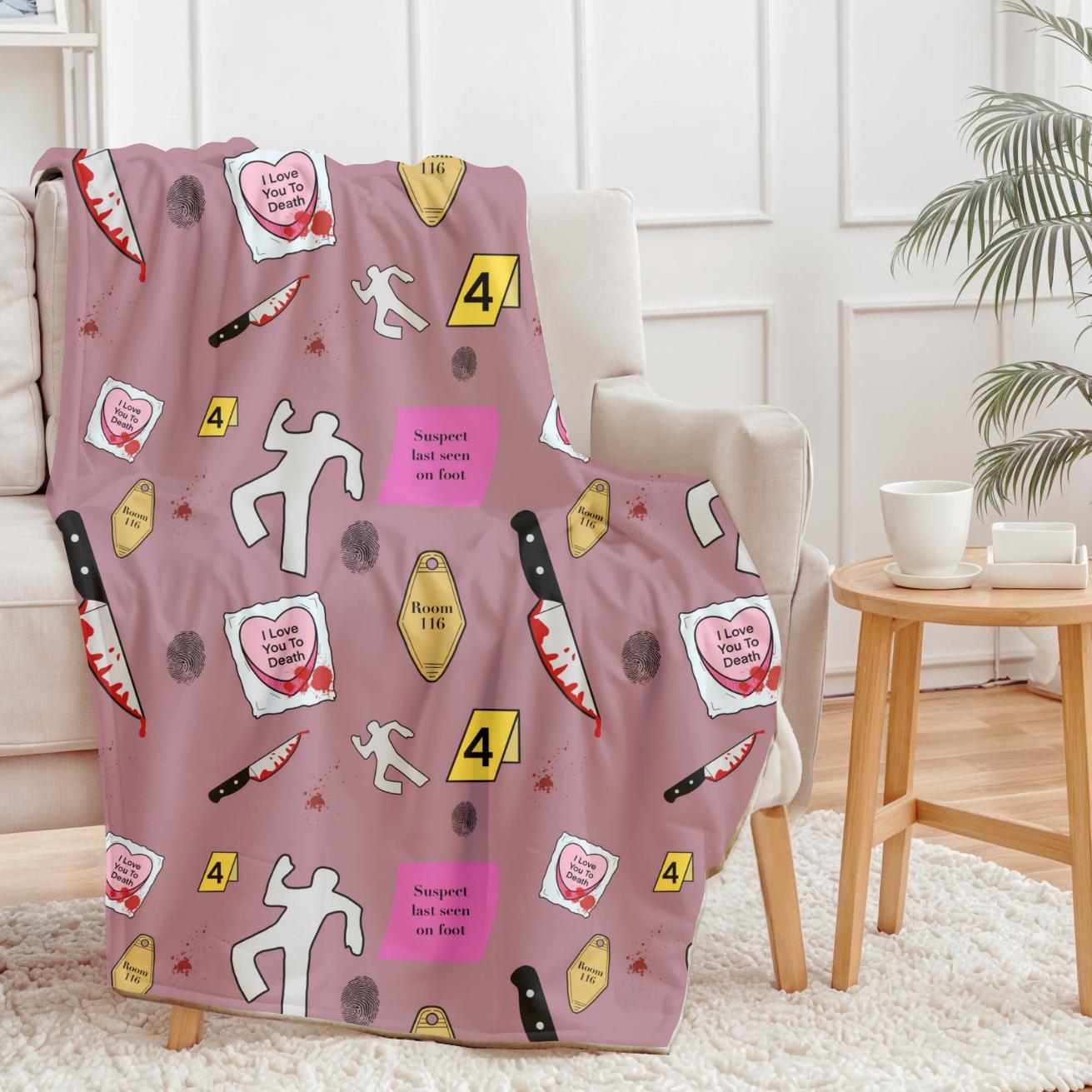 True Crime Blanket Murder Mystery Crime Themed Cozy Bookish Reading Blanket
