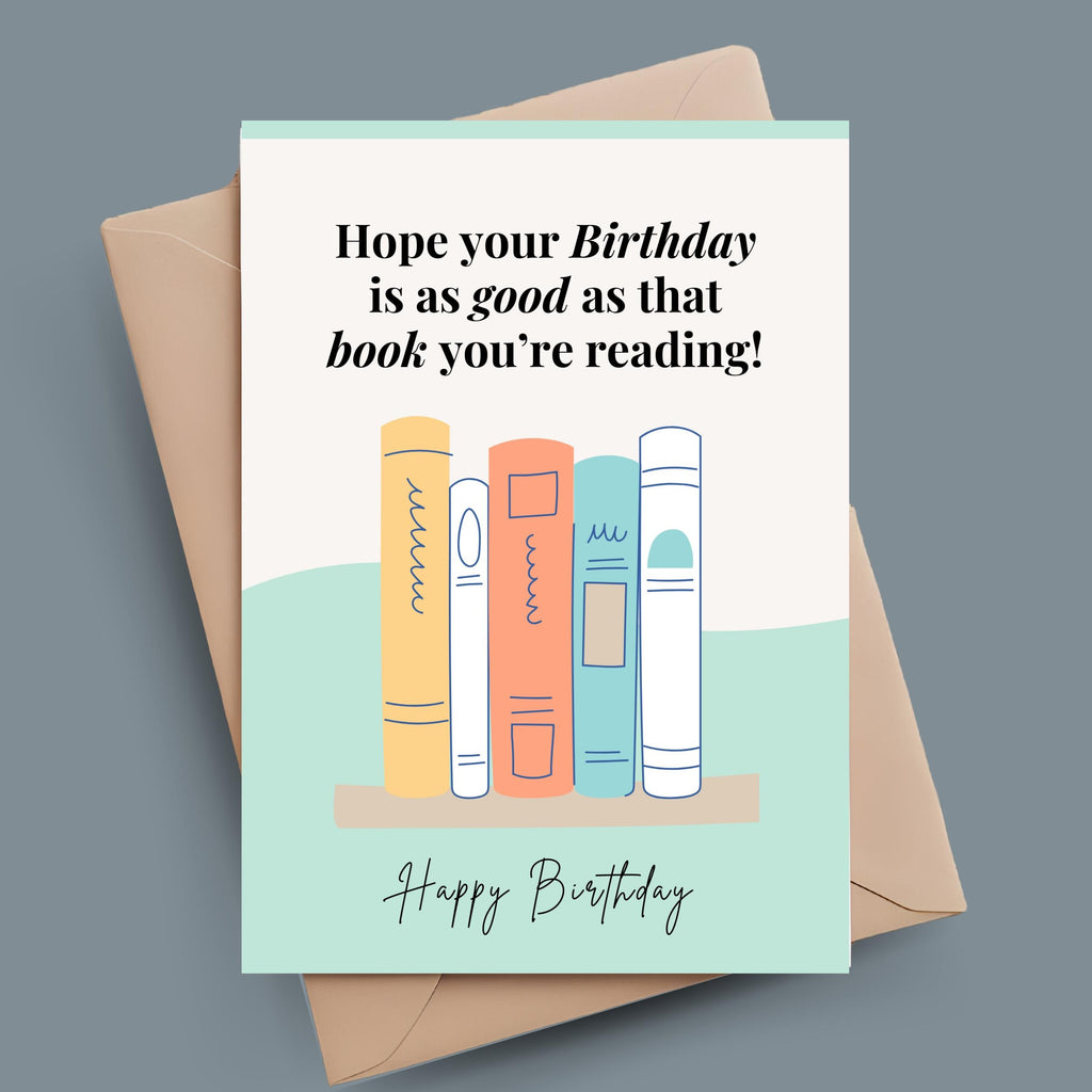 Bookish Birthday Card Literary Birthday Card Book Lover Greeting Card