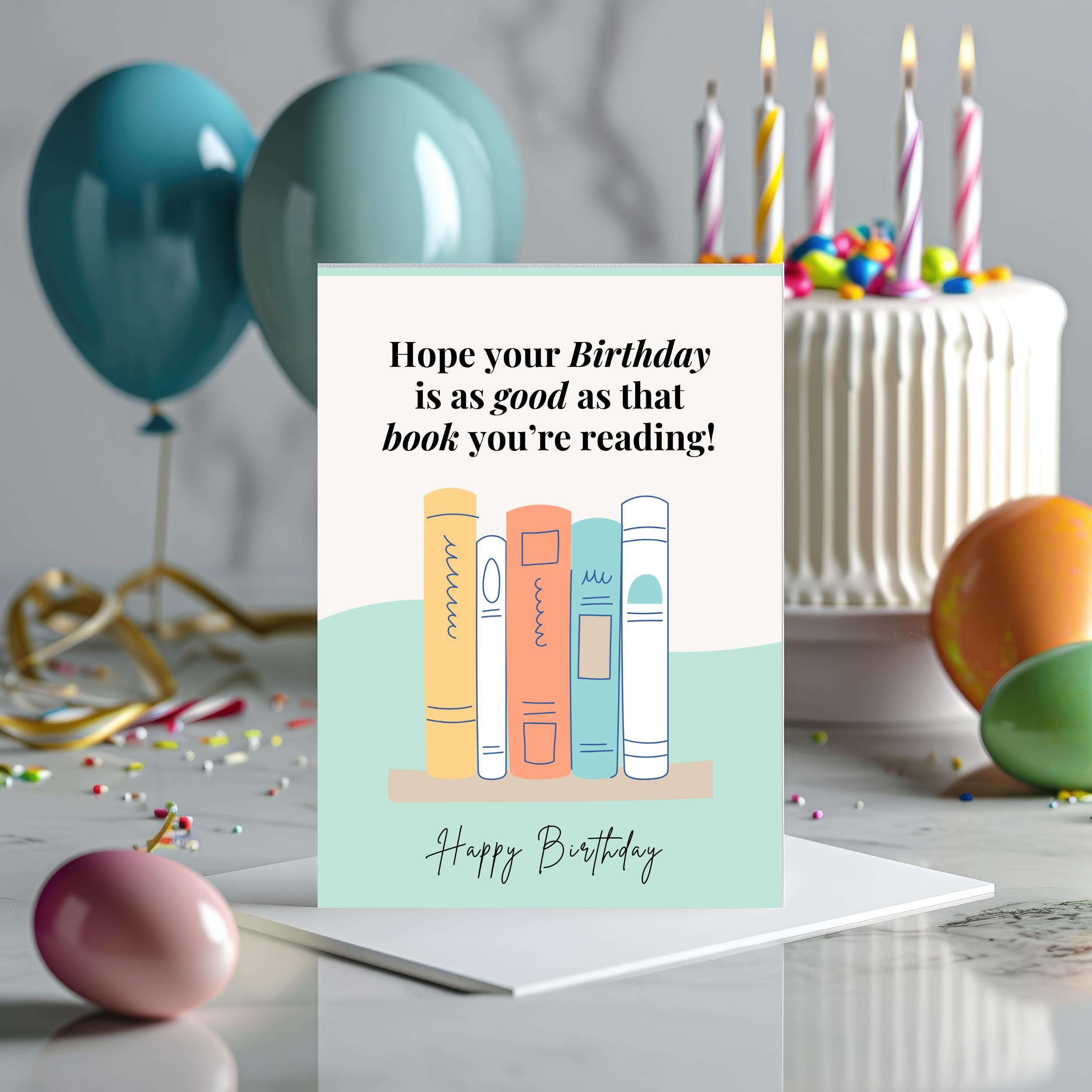 Bookish Birthday Card Literary Birthday Card Book Lover Greeting Card