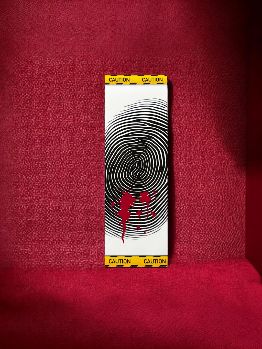 True Crime Charm Bookmark-Fingerprint Blood Splatter