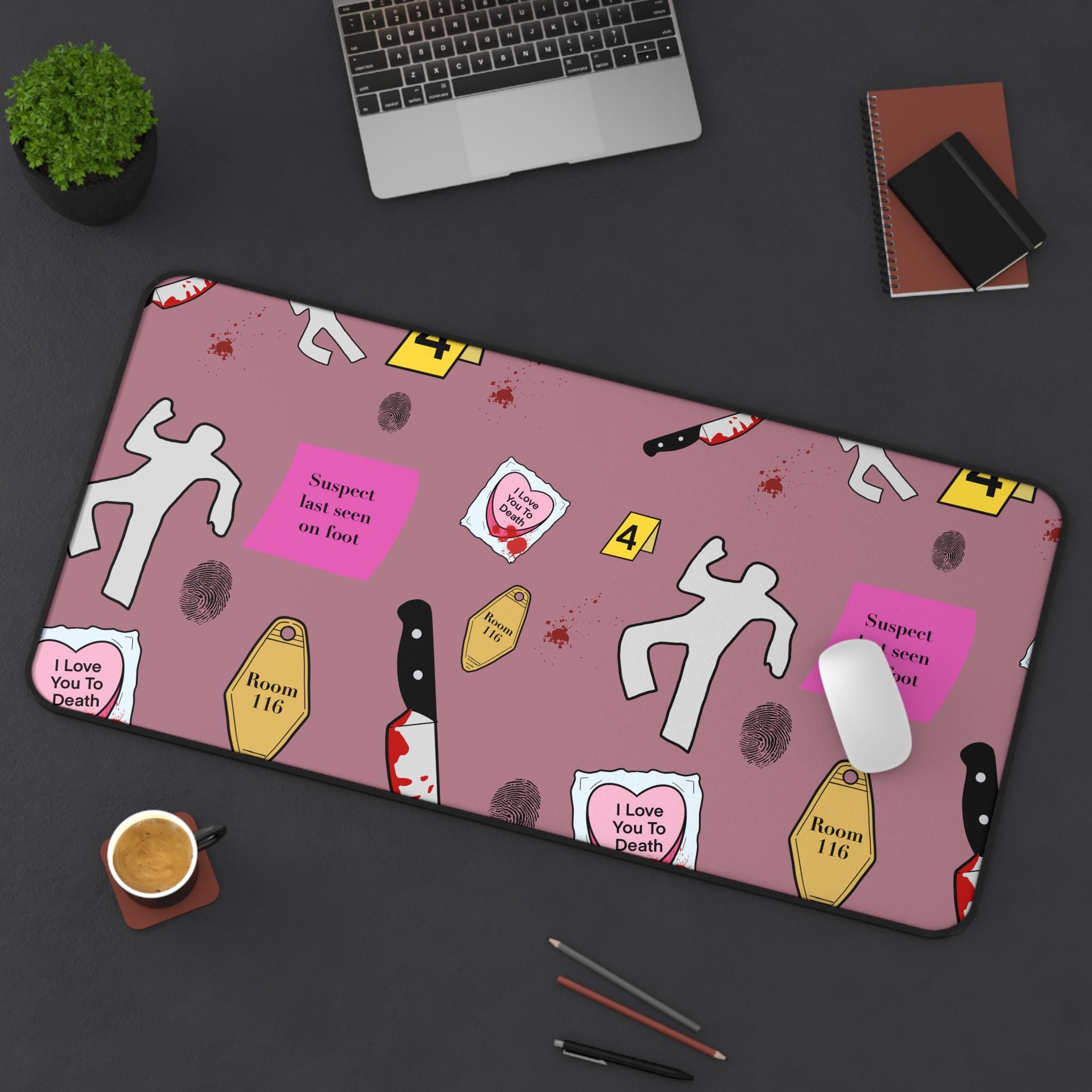 True Crime Fan Desk Mat Funny Home Decor