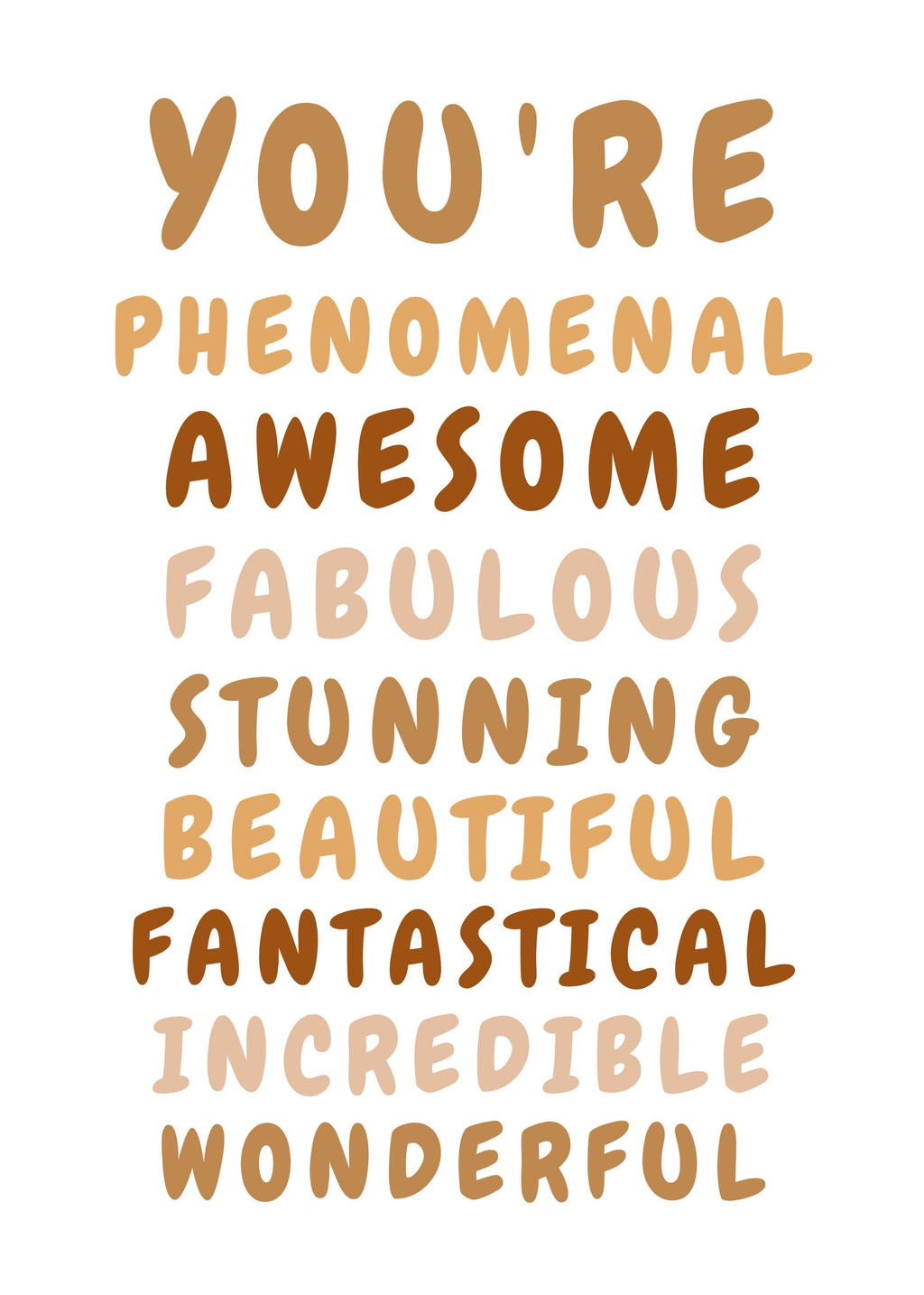 Phenomenal Greeting Card Uplifting Encouragement Card for Women Appreciation