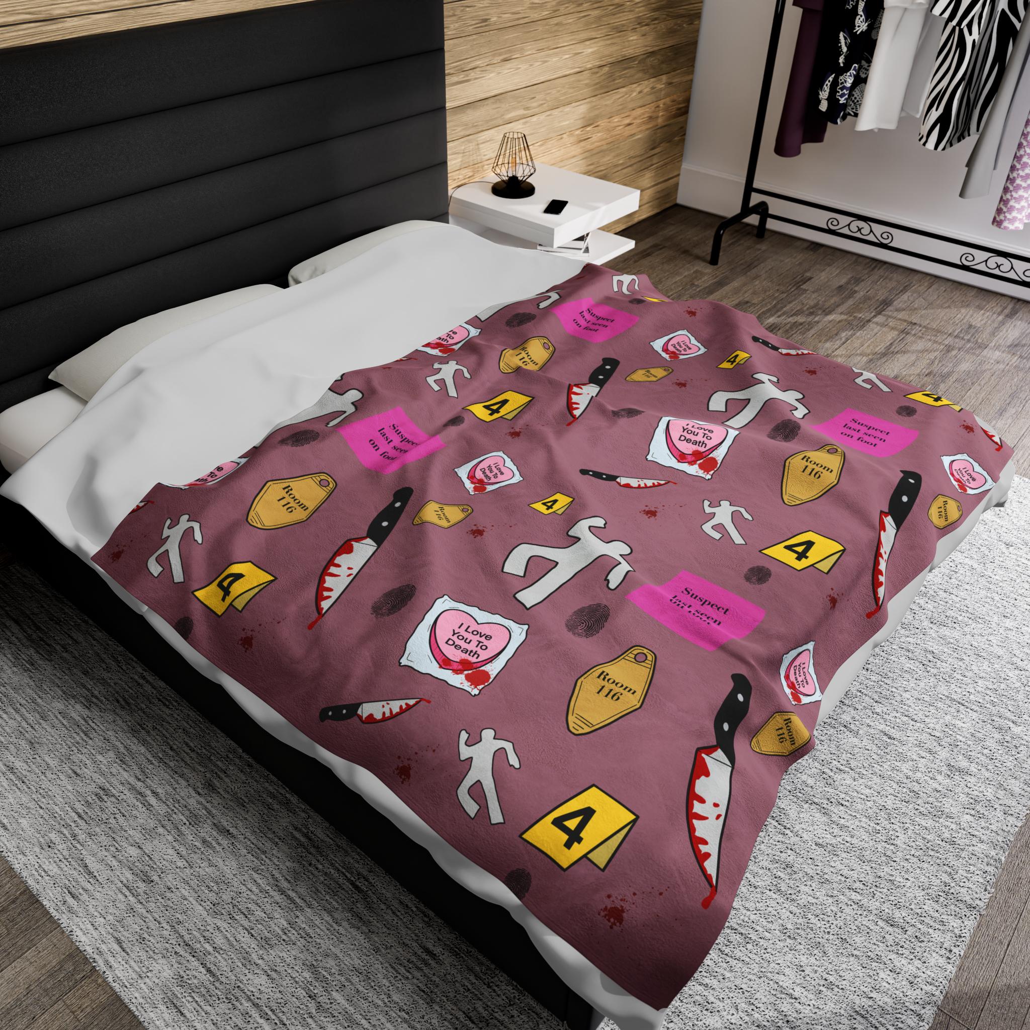 True Crime Blanket Murder Mystery Crime Themed Cozy Bookish Reading Blanket