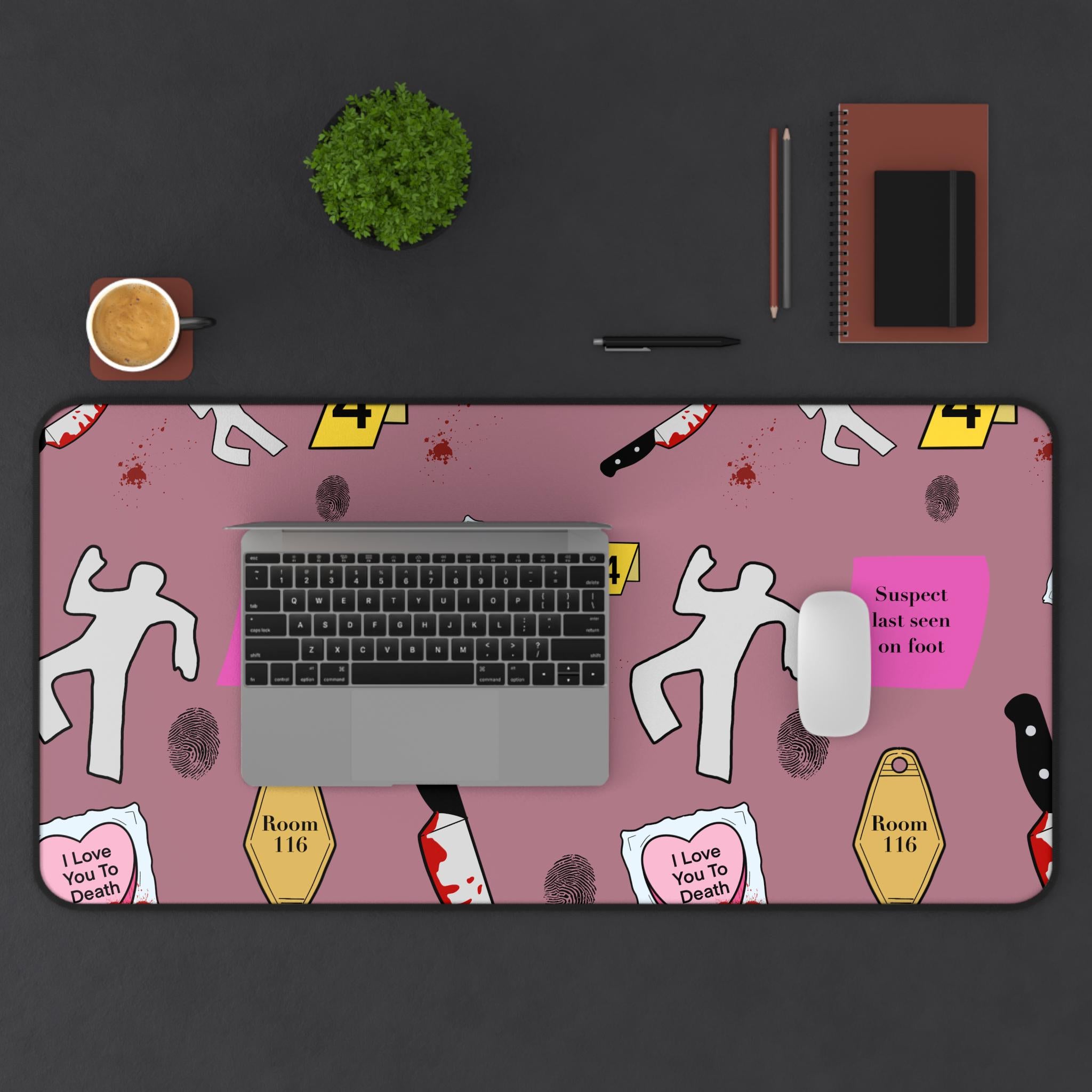True Crime Fan Desk Mat Funny Home Decor