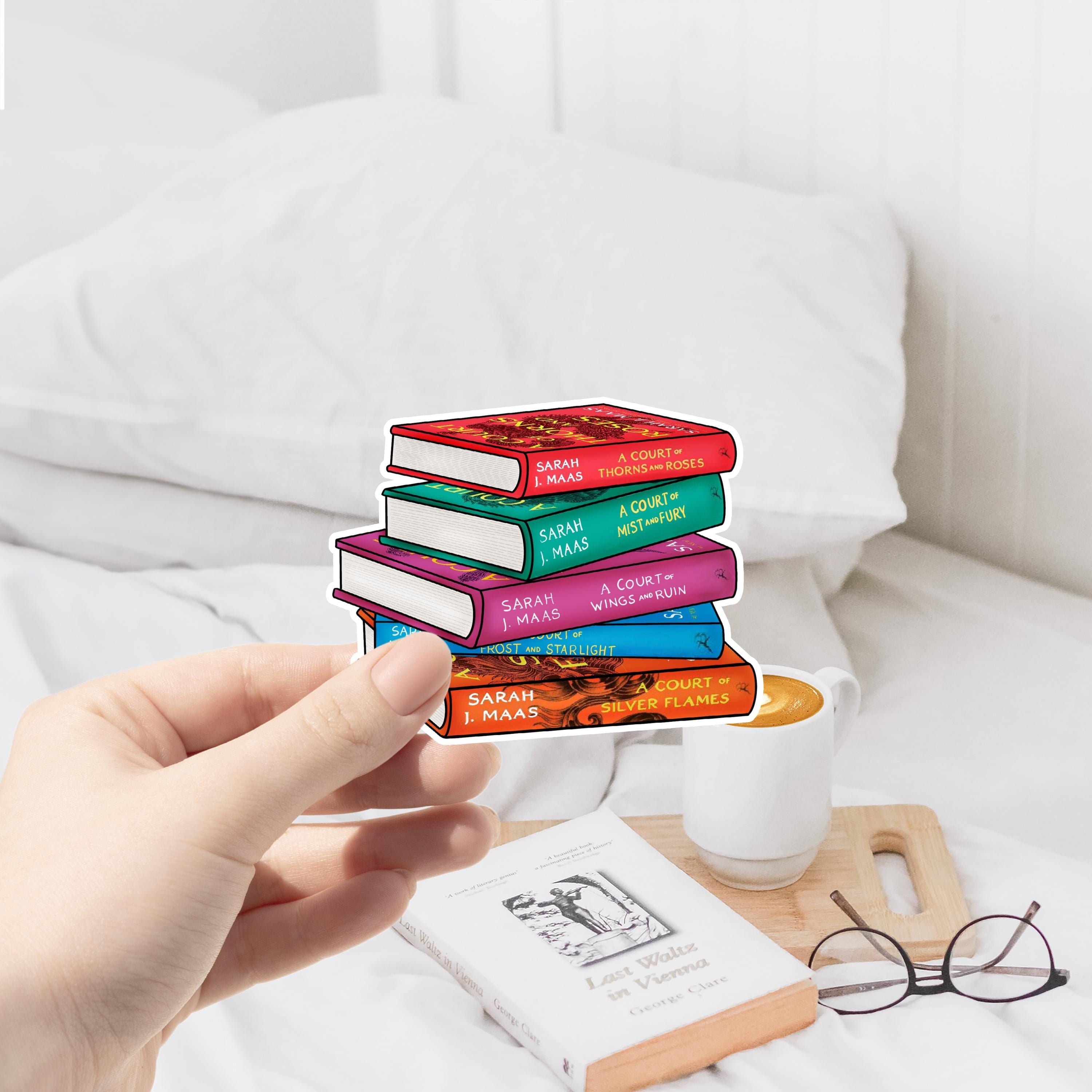 ACOTAR Book Stack Sticker: Fantasy Romance Reader Vinyl Decal