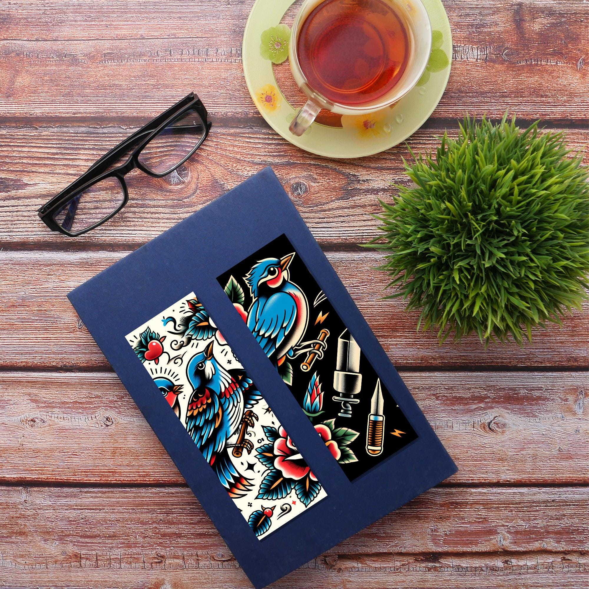 Tattoo Inspired Bookmark Vintage Sailor Flash Style