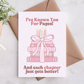 Book Lover Birthday Card: Pink Books, Bow & Candles