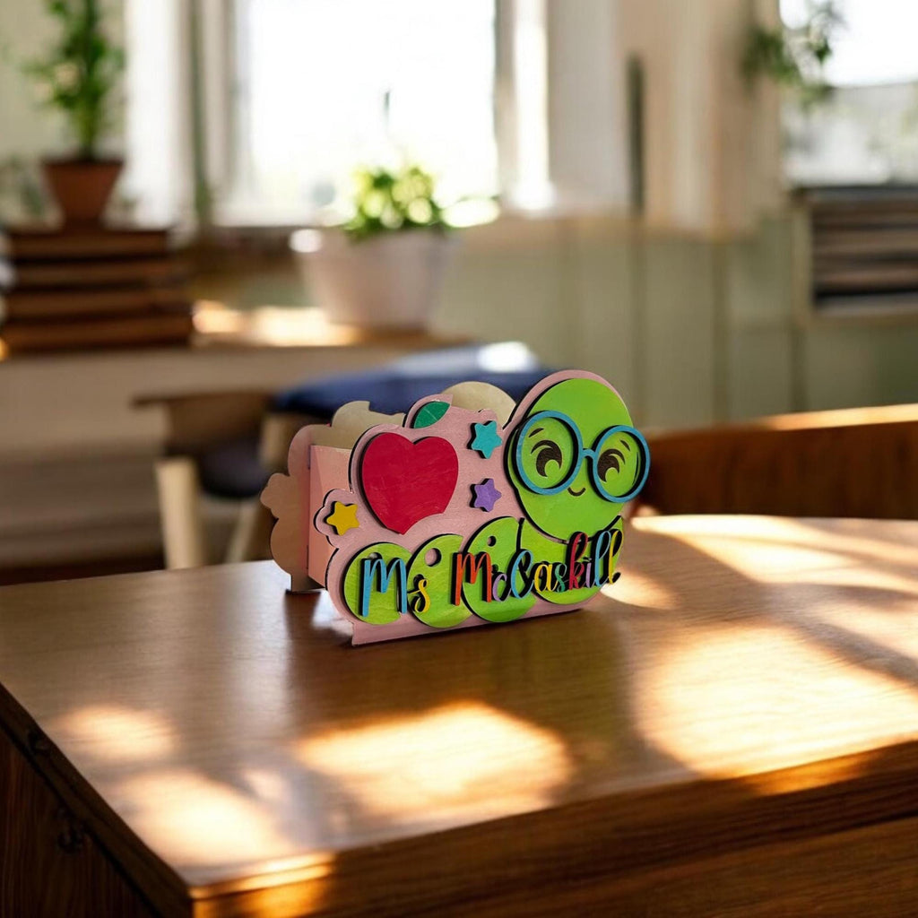 Custom Teacher Pencil Holder Personalized Name Desk Organizer Cute Classroom Gift for Teacher Appreciation Gift for Back To School